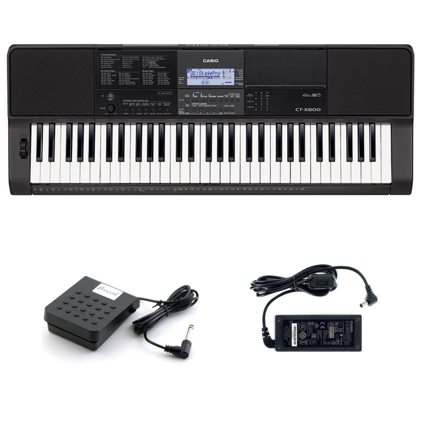 Kit Teclado Casio CT-S200 Branco + Pedal Stand - Koala Music