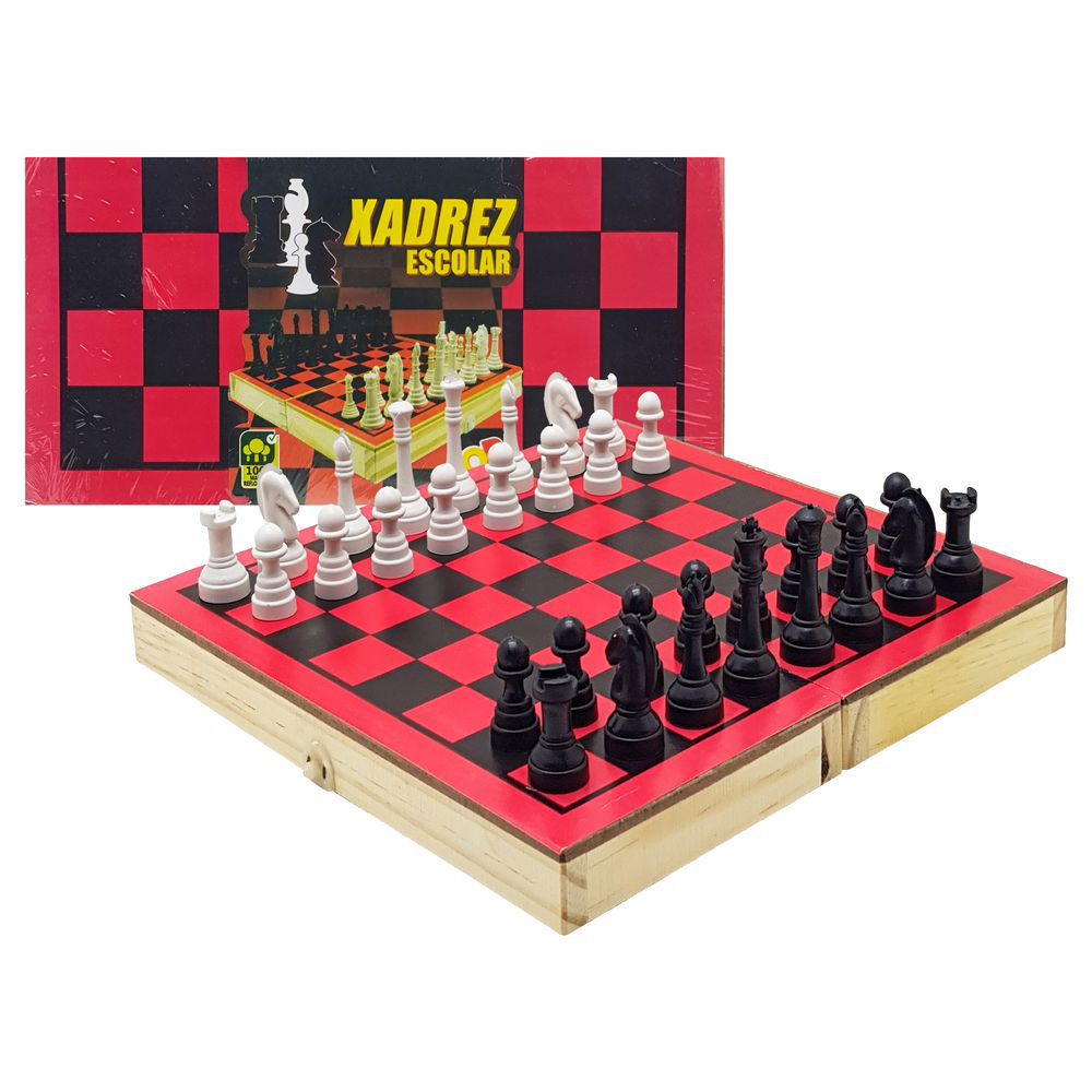 Jogo de xadrez em madeira - IOB brinquedos - A Popular - Sua loja