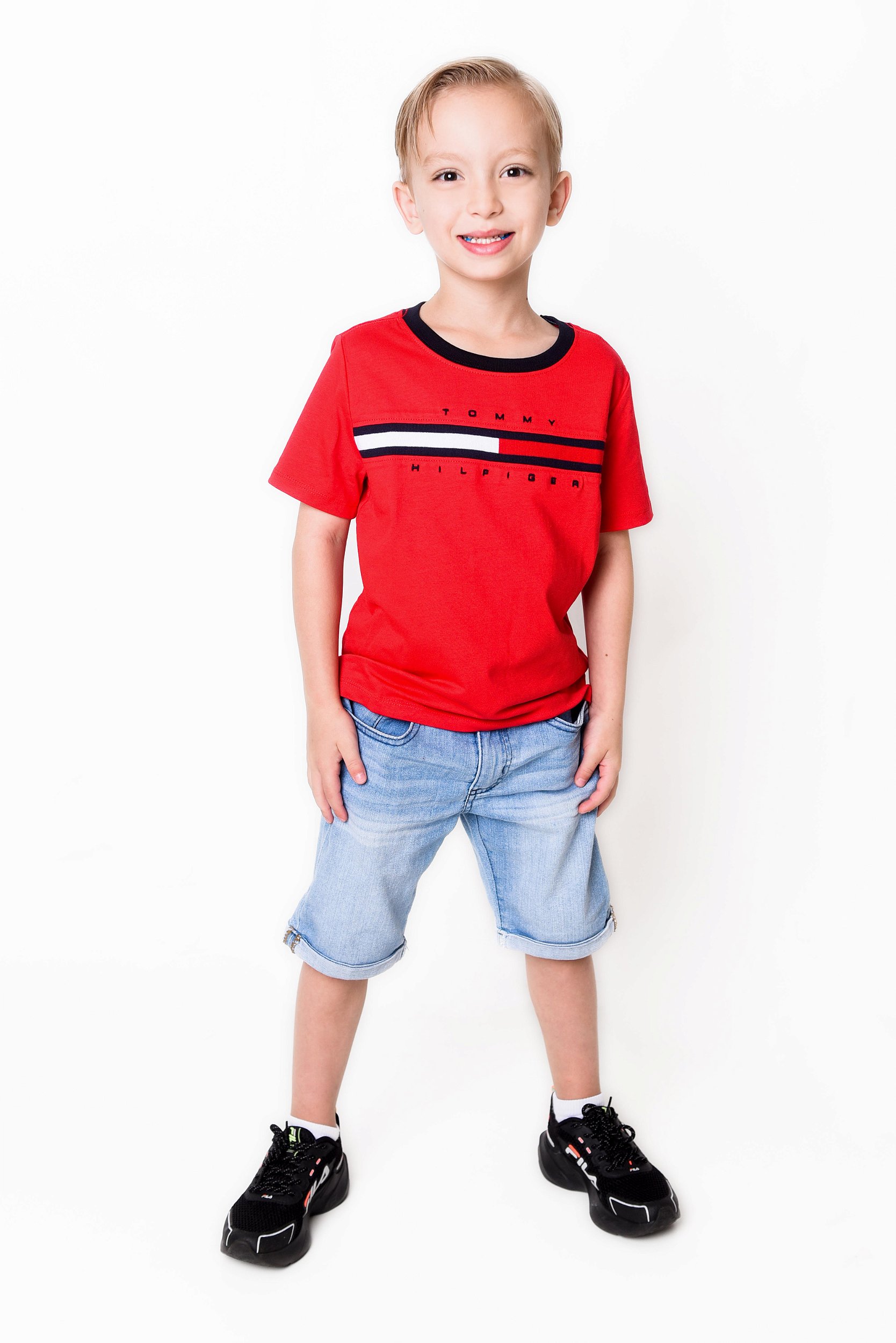 Camiseta Infantil Masculina Vermelha - Tommy Hilfiger - Alecrim Kids