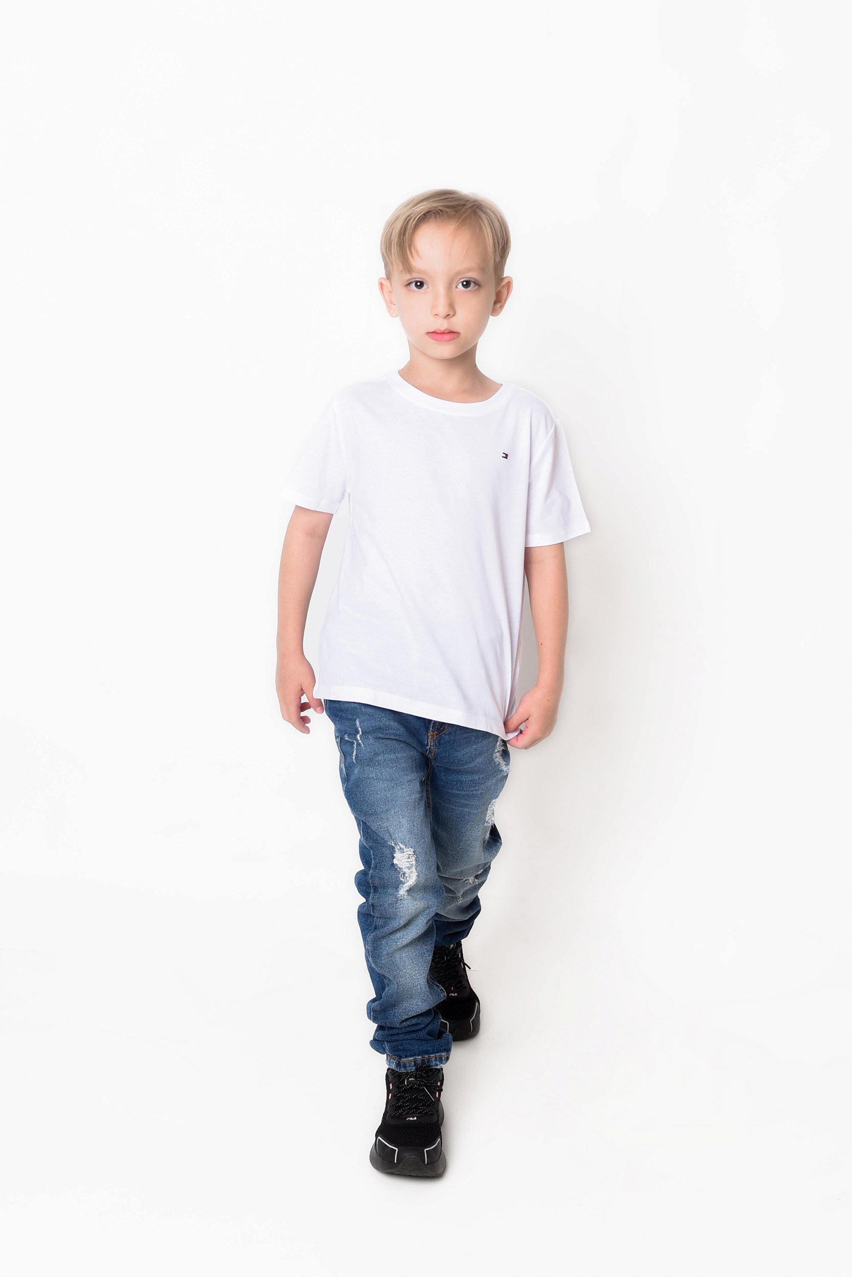 Camiseta Infantil Manga Curta Branca - Tommy Hilfiger - Alecrim Kids