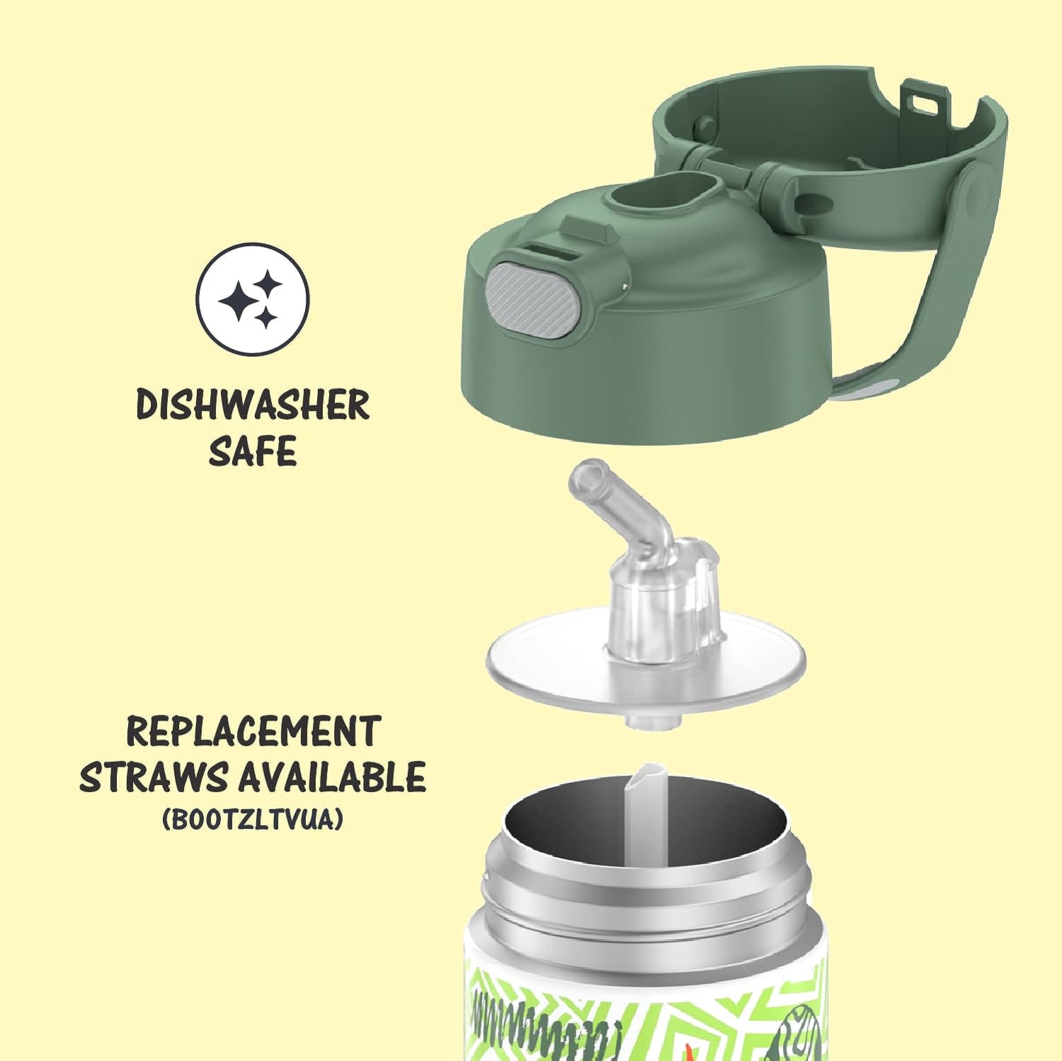 Garrafa Térmica Thermos ® 355ml Funtainer Jungle Kingdom (verde