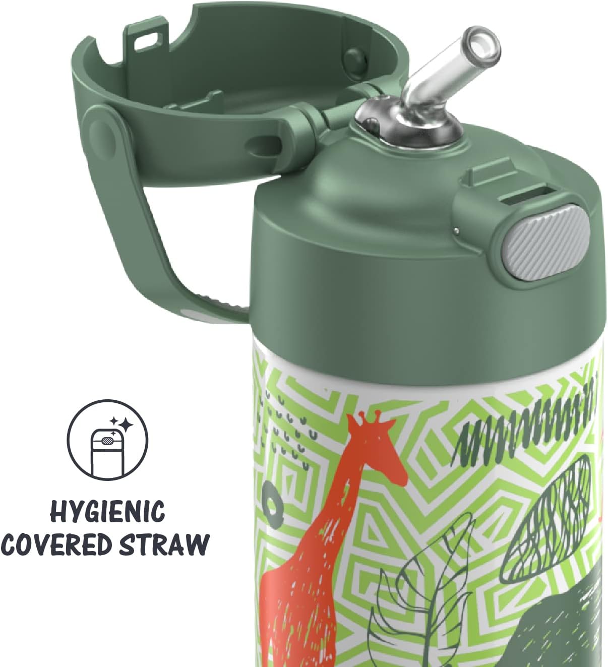 Garrafa Térmica Thermos ® 355ml Funtainer Jungle Kingdom (verde