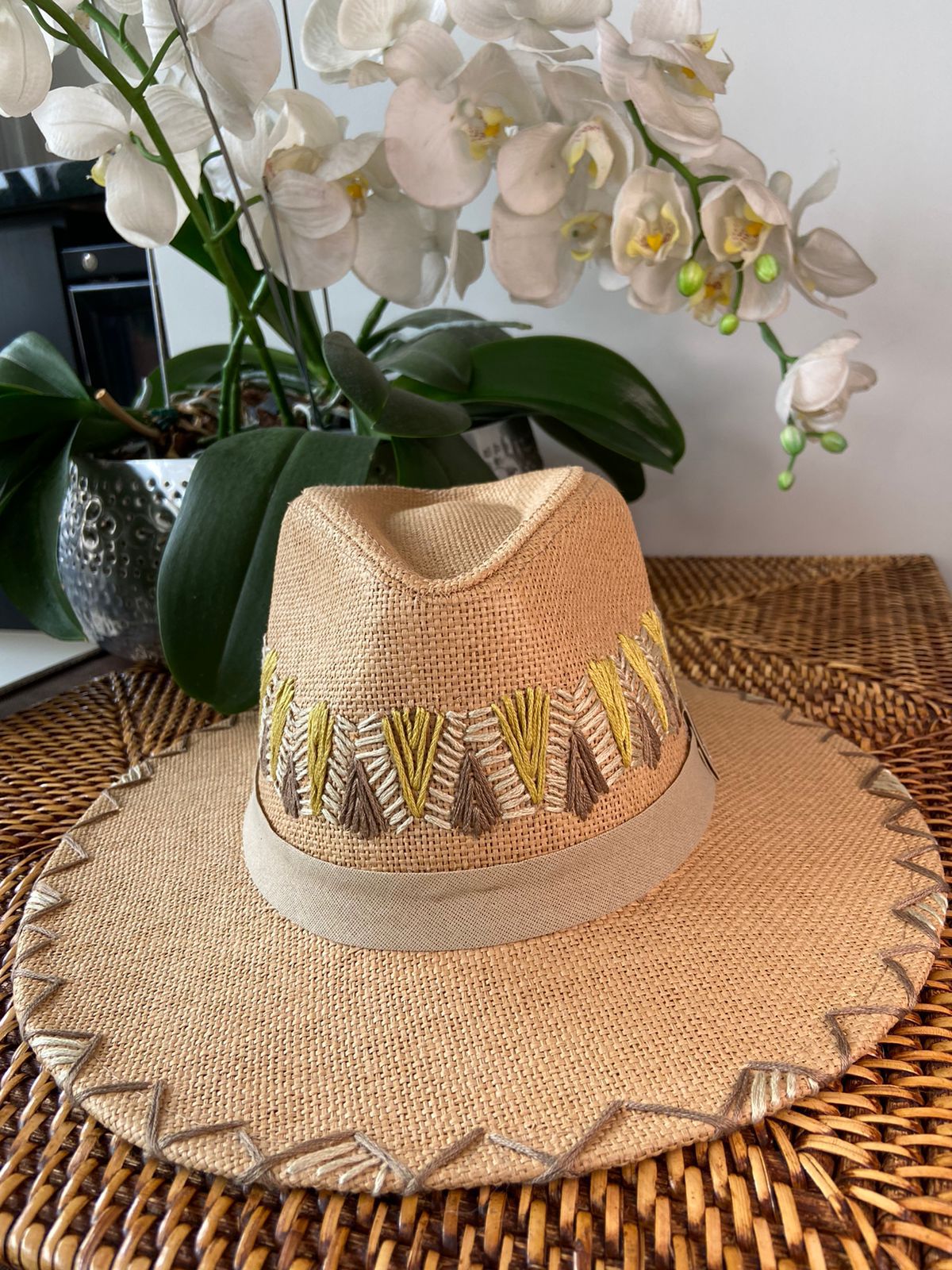 Chapéu Panamá modelo Sardenha - Sun&Shadow chapéus bordados à mão