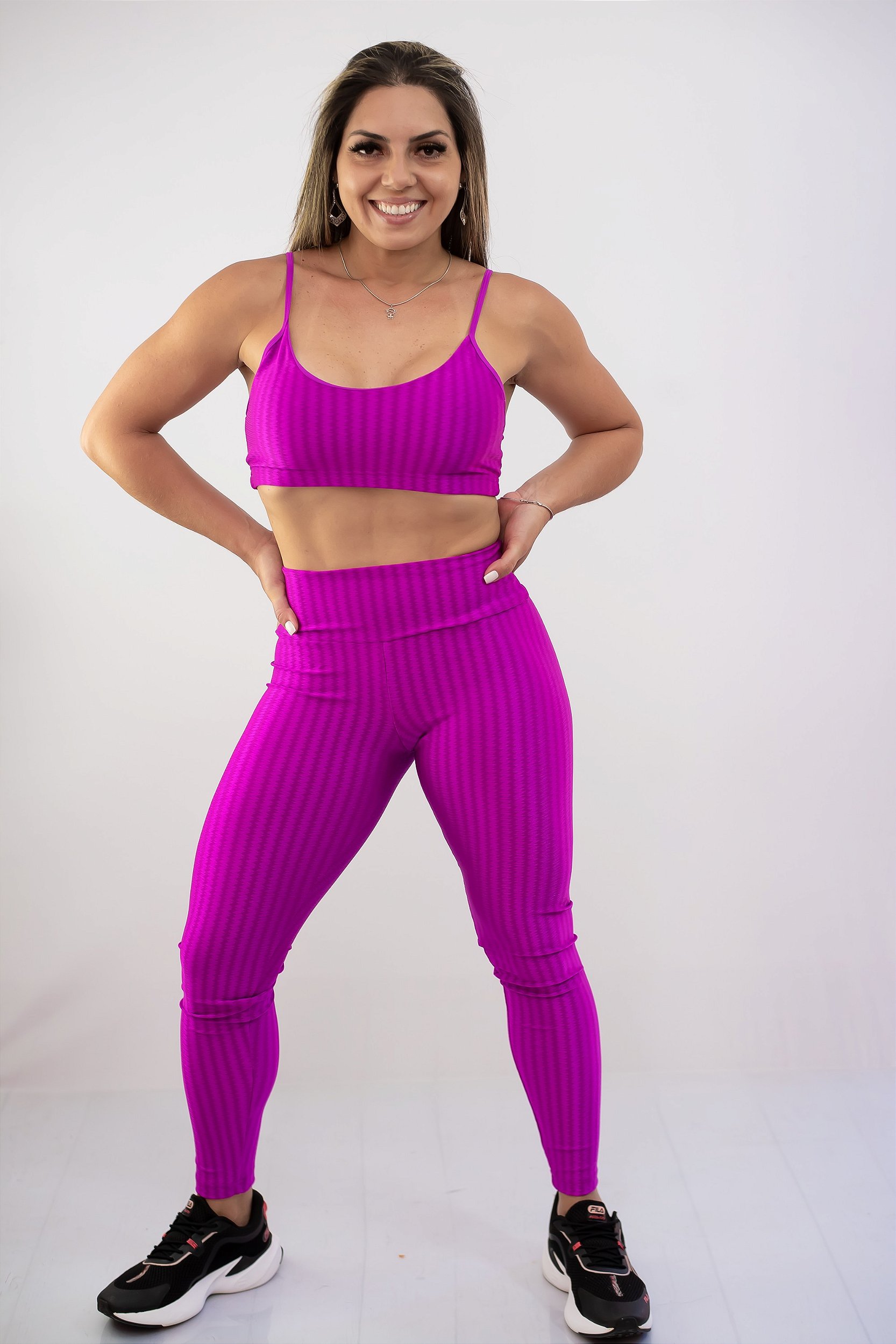 Calça Legging Cirre 3D Academia Cós Reto Pink, Moda LLevo