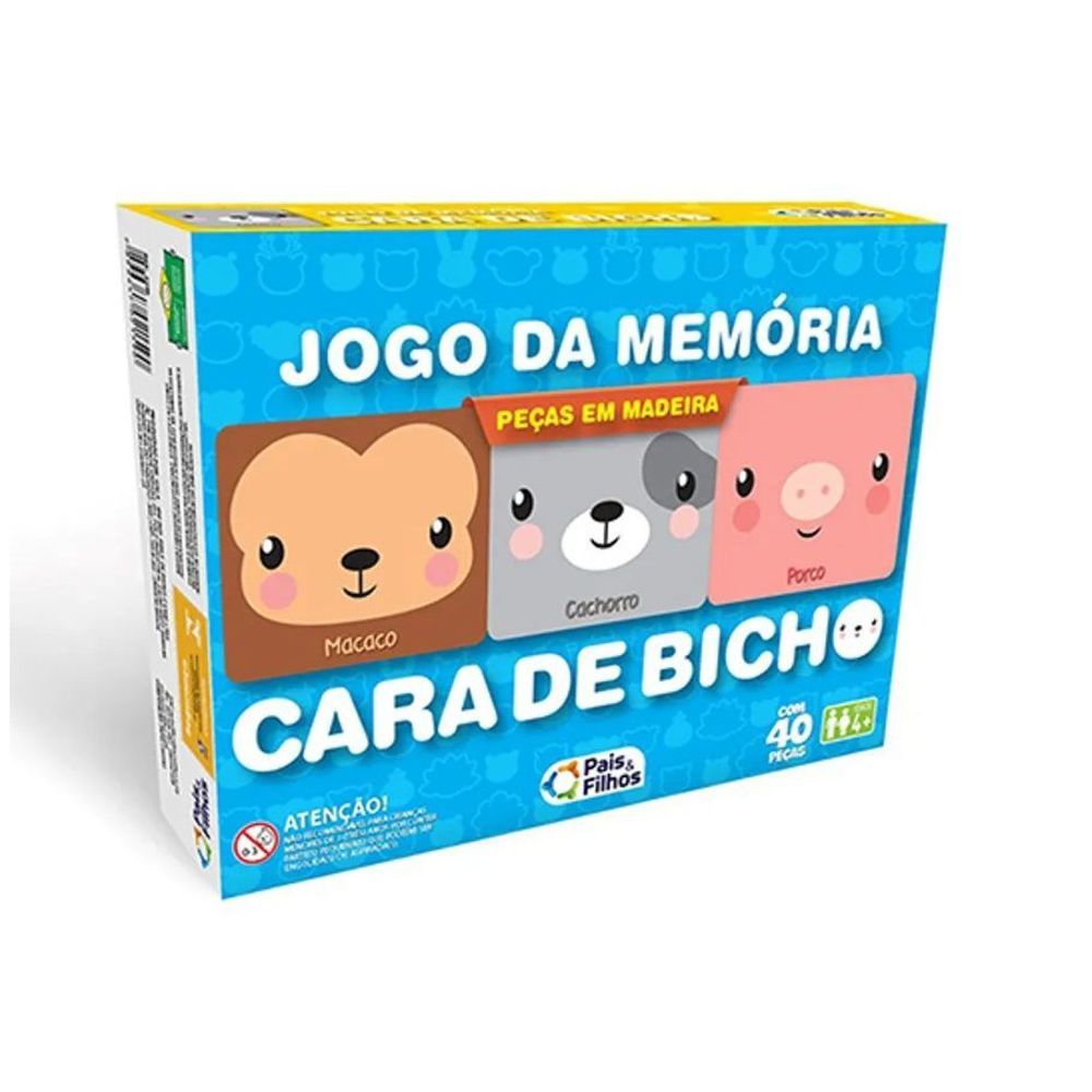 Jogo da Memória Brinquedos - 40 Peças de Madeira
