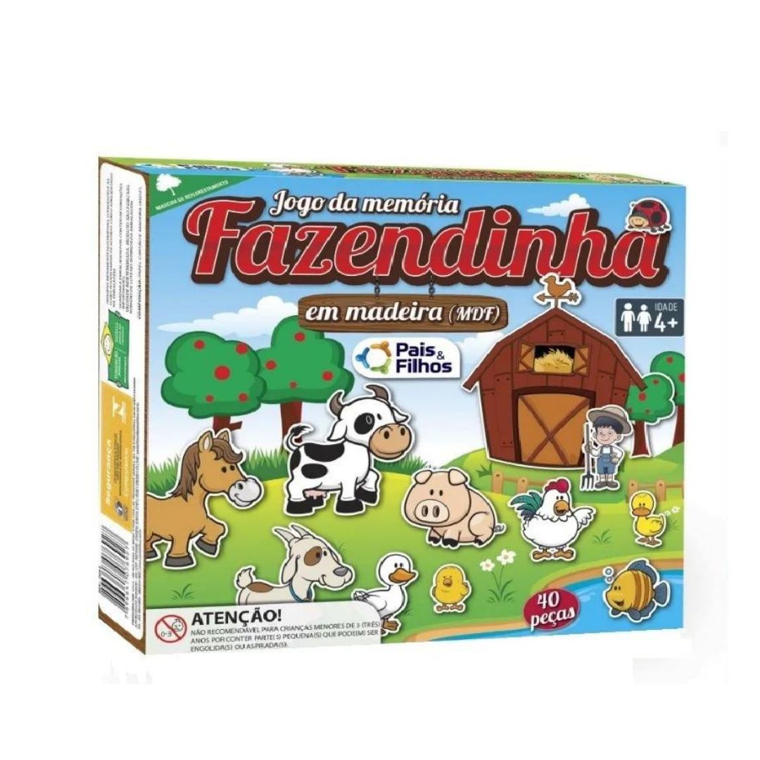 Jogo da Memória - Cara de Bicho - 40 Peças - Pais e Filhos