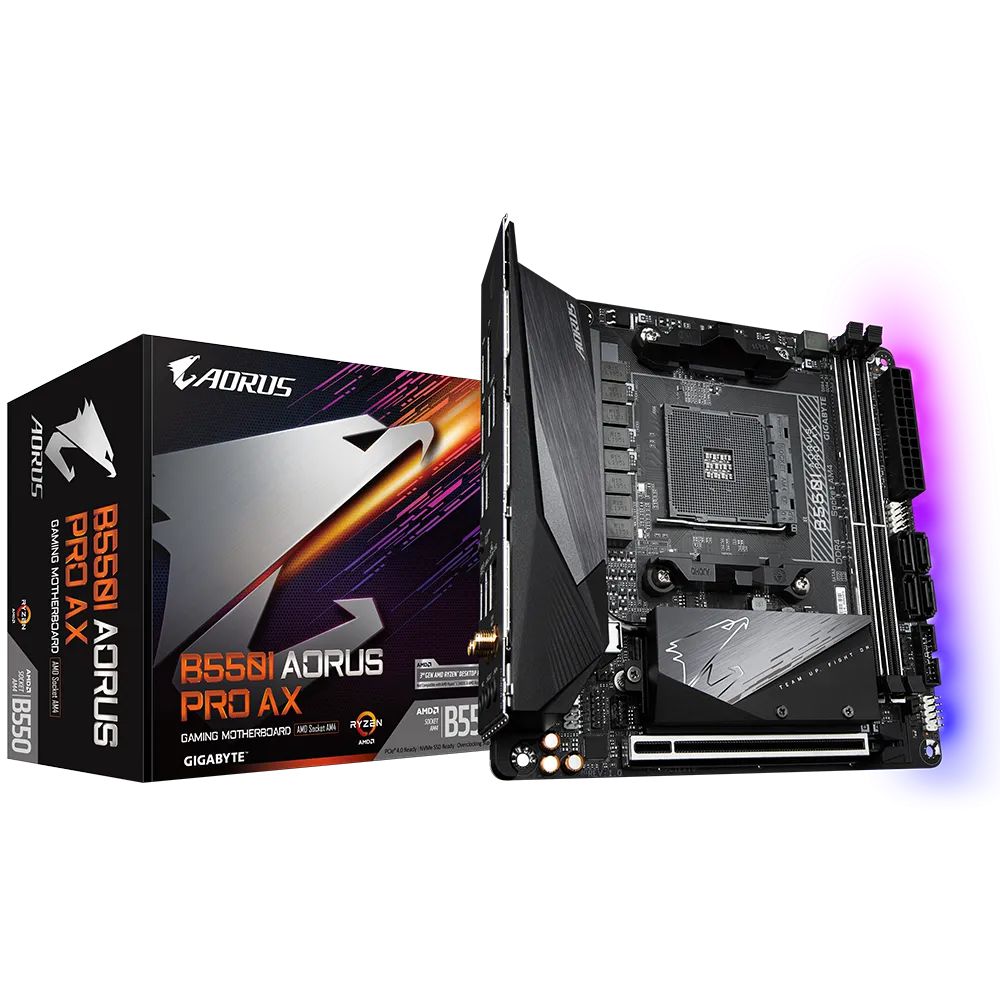 Placa Mãe Gigabyte B550-I AORUS PRO AX, DDR4, Mini-ITX,  - Tertz - Tertz