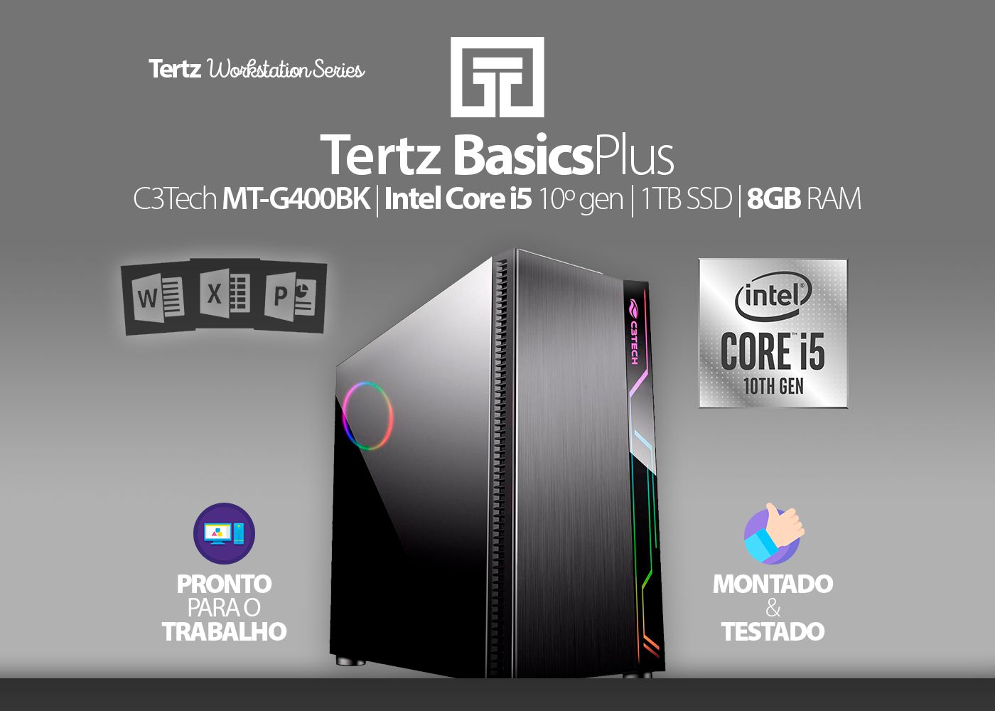 Workstation TERTZ BasicsPLUS, Intel Core i5, 1TB, 8GB RA