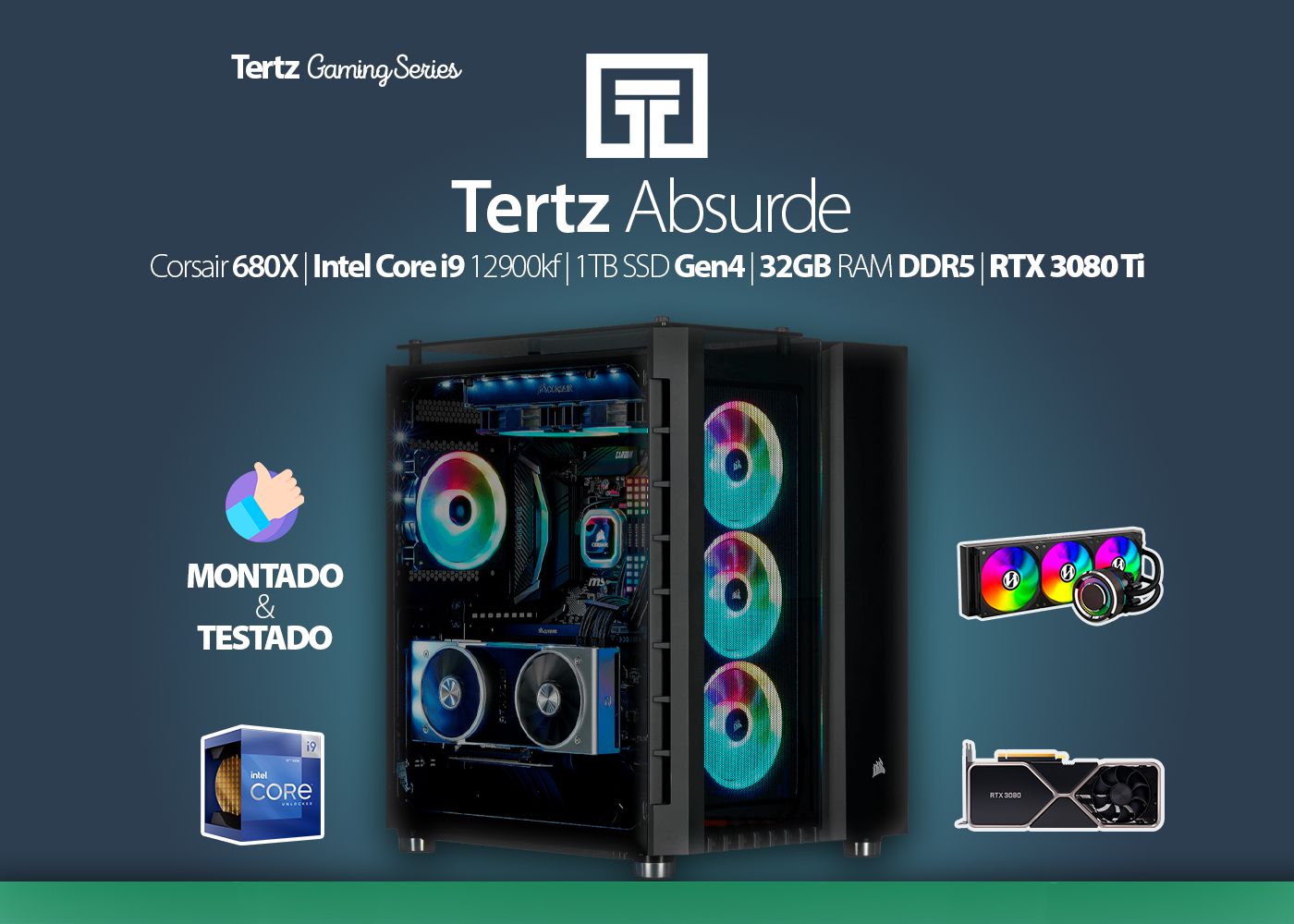 PC Gamer Tertz Sublime Intel core i7 13700kf, 32GB RAM DDR5, RTX 4090 24GB,  SSD 2TB - Windows 10 Trial