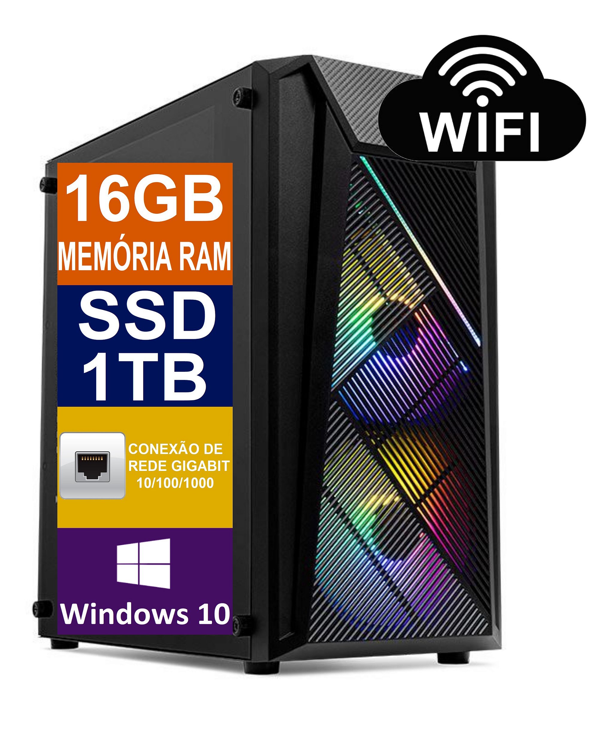 PC Computador Cpu Intel Core I5 7500 (Sétima Geração) / 16gb Memória Ram  DDR4 / SSD 1TB M2 NVME / Windows 10 Pro - Tech Power Shop
