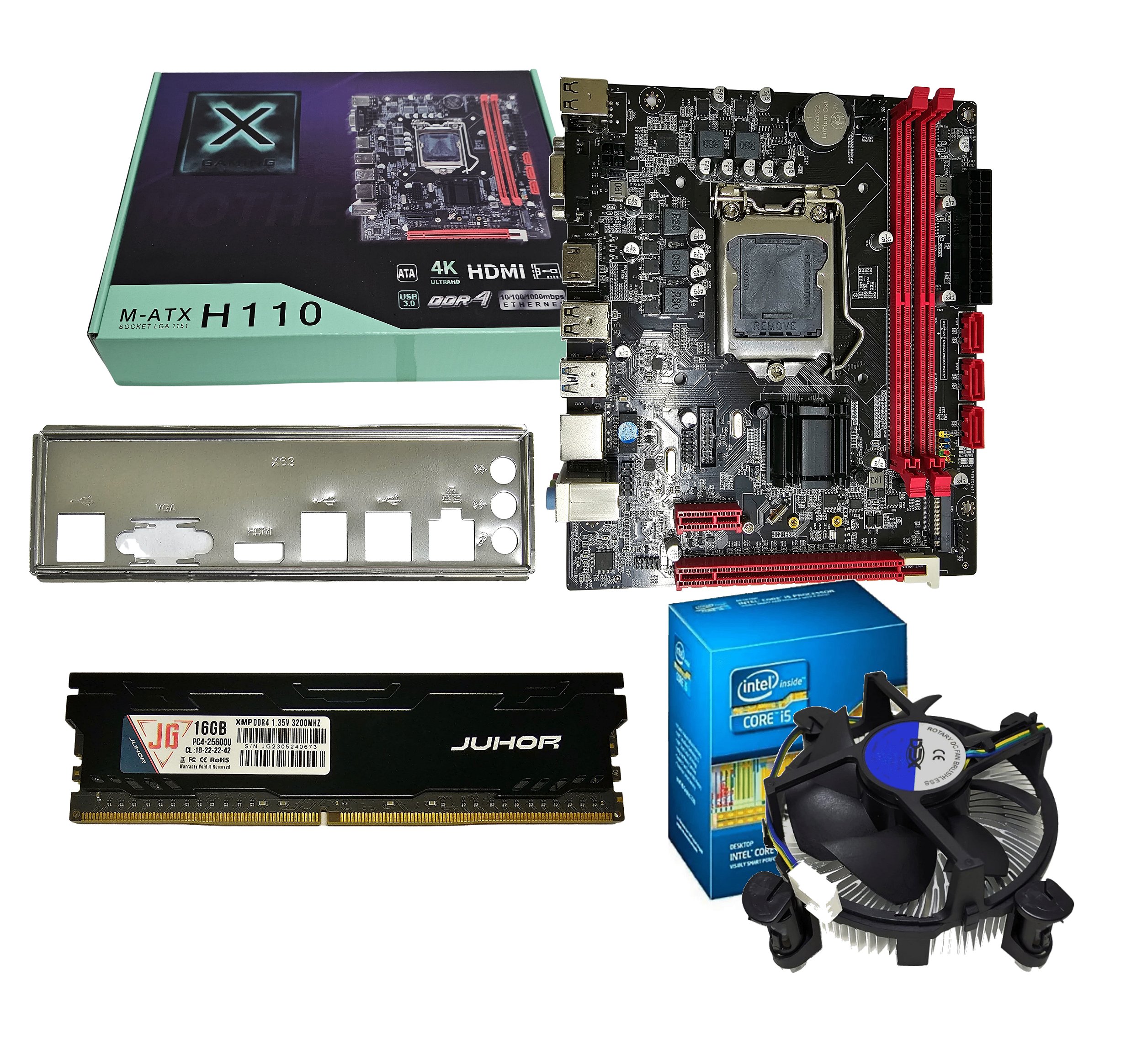 Kit Upgrade Processador I5 7500 + Placa Mãe H110m 1151 + 16gb Memória Ram  Ddr4 + Cooler - Tech Power Shop