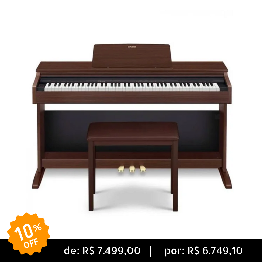 Piano Digital 88 Teclas Casio Celviano AP-270BN Marrom Com Estante