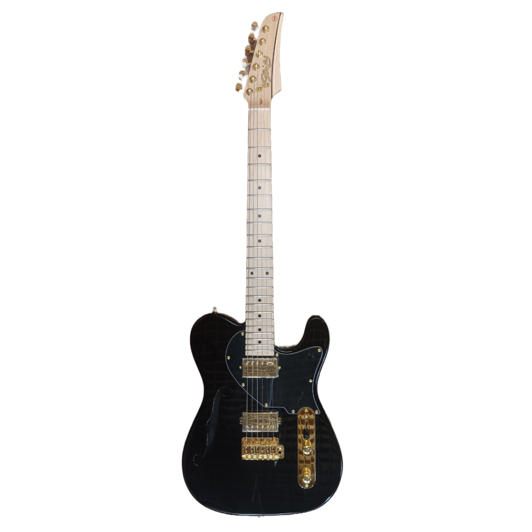 Guitarra Telecaster Seizi Katana Kabuki HH Black Gold Com Capa