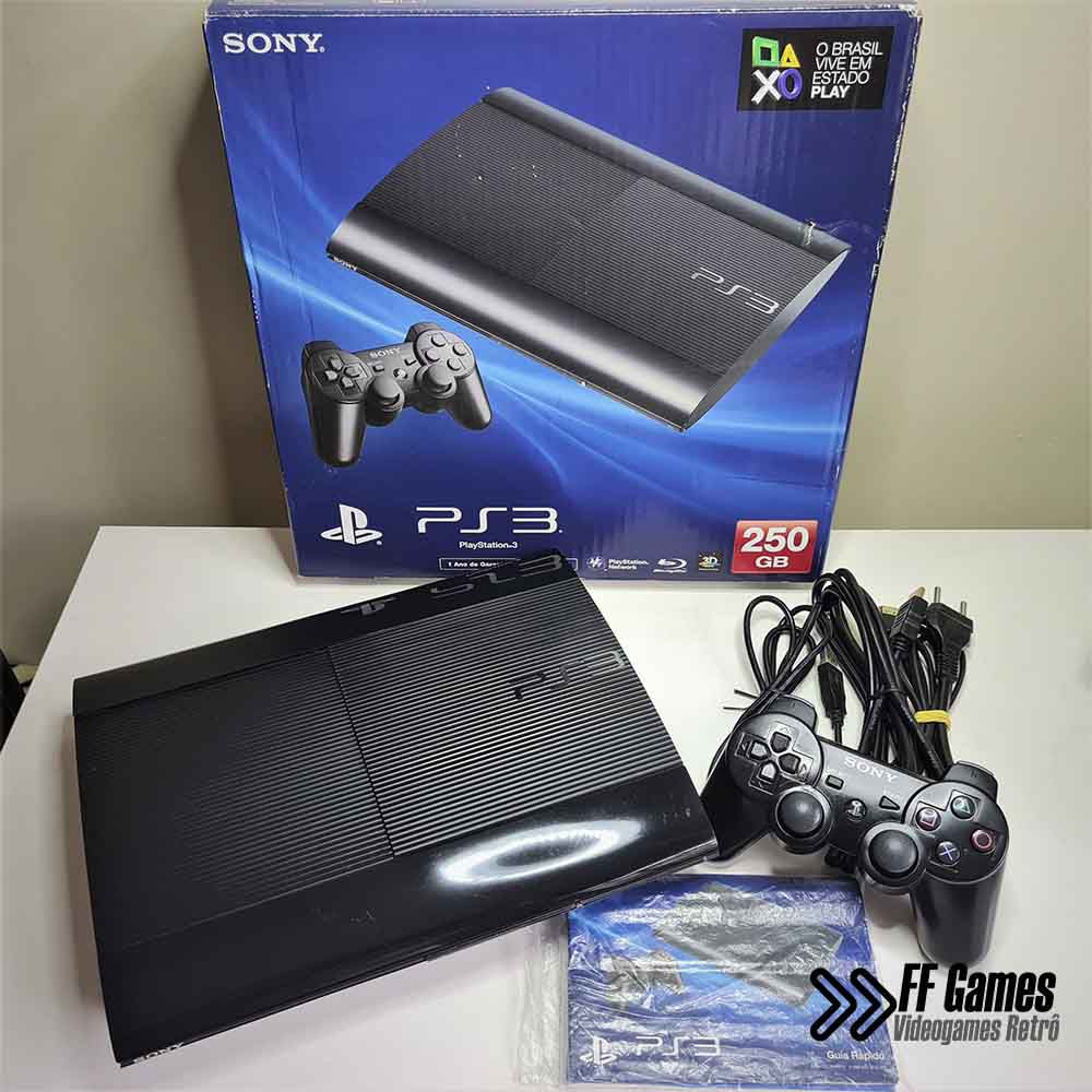 Console Playstation 3 Sony - PS3 Super Slim 250Gb + Controle - FF
