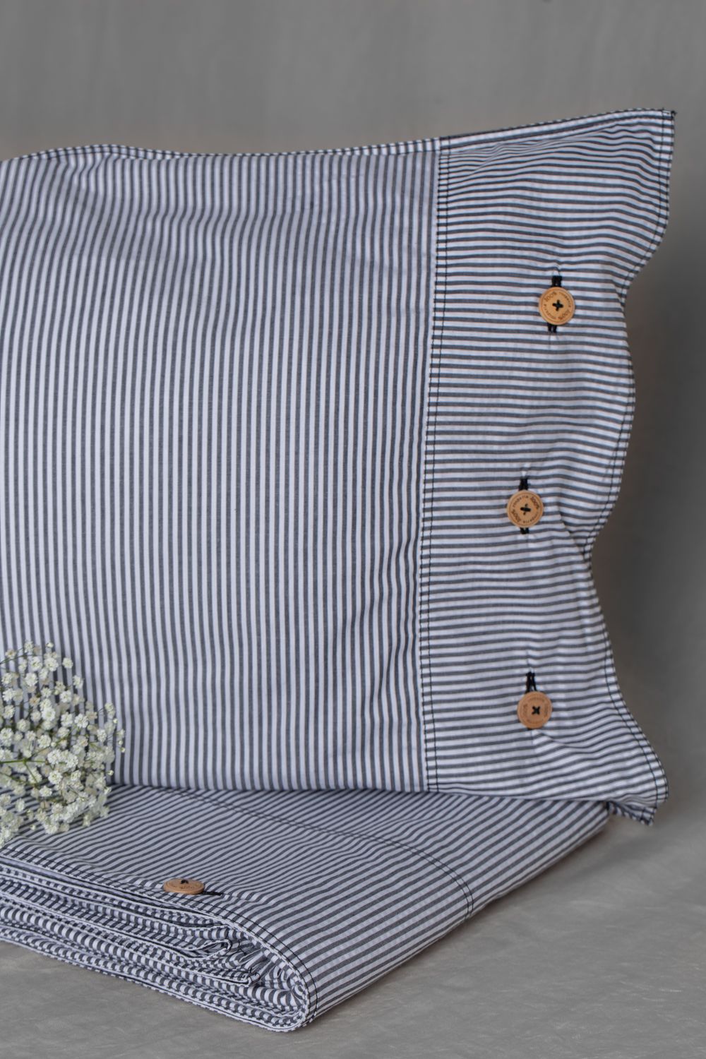 Duvet Modelo botão Vichy Listra M - Cem por Cento Rouparia Duvet Modelo botão Vichy Listra M - Cem por Cento Rouparia