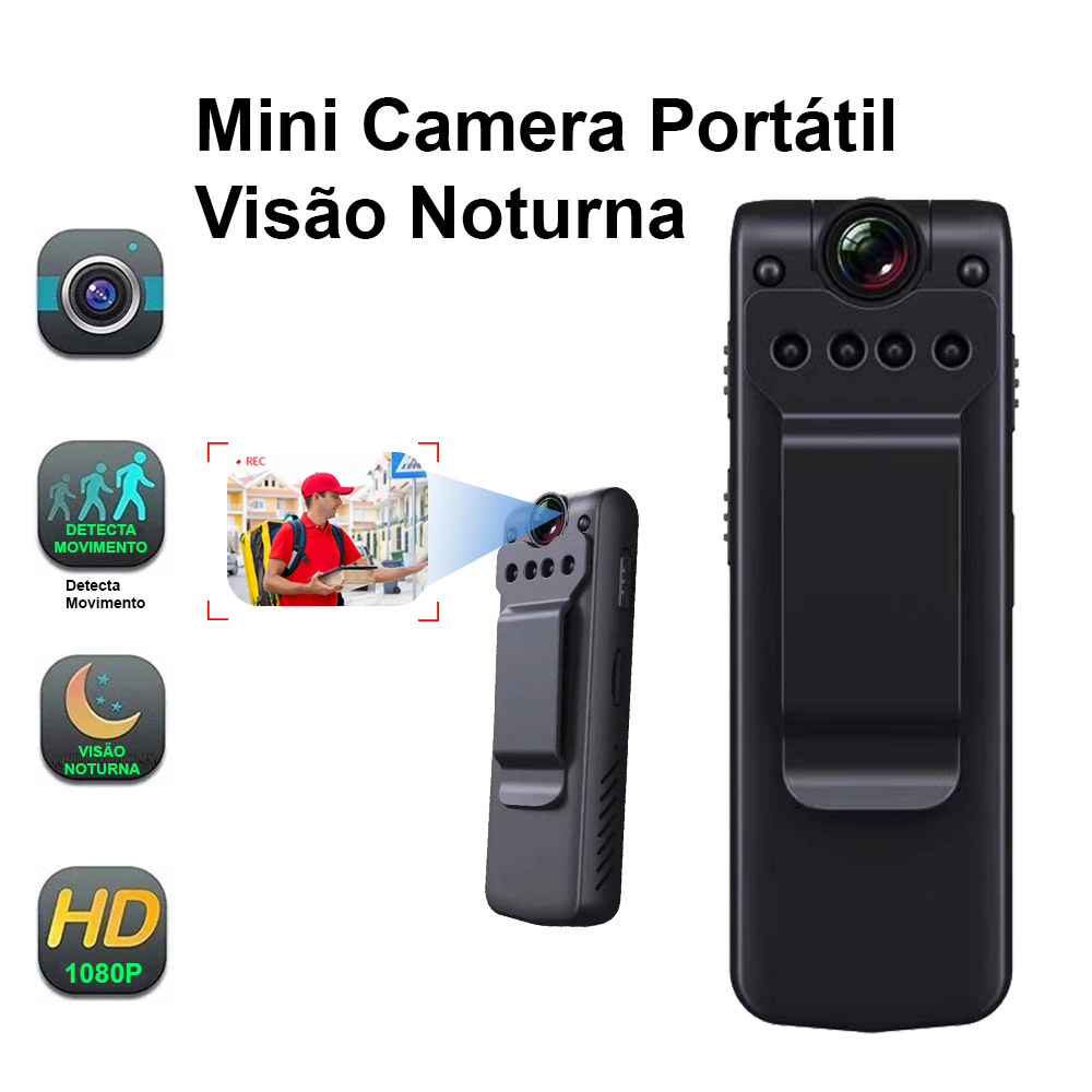 Mini Câmera portátil visão noturna sem fio gravador de vídeo e voz - feeton