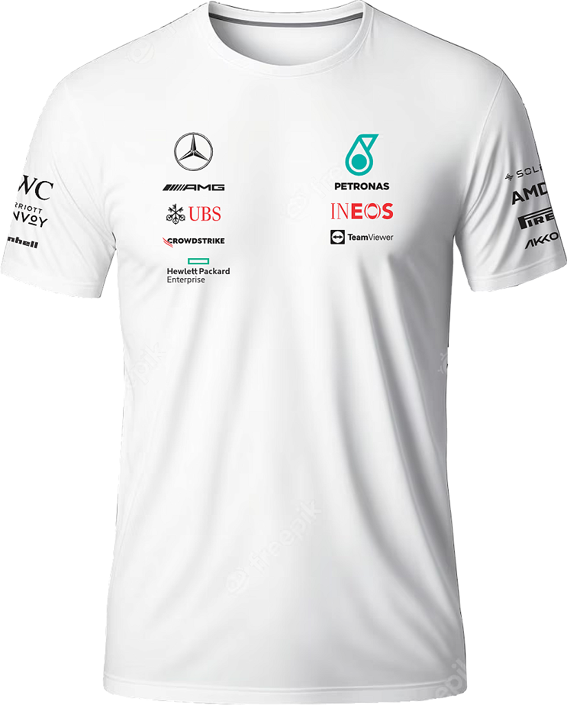 Camiseta Equipe Mercedes AMG Petronas F1 2023 Preta - ExtremeDesigns