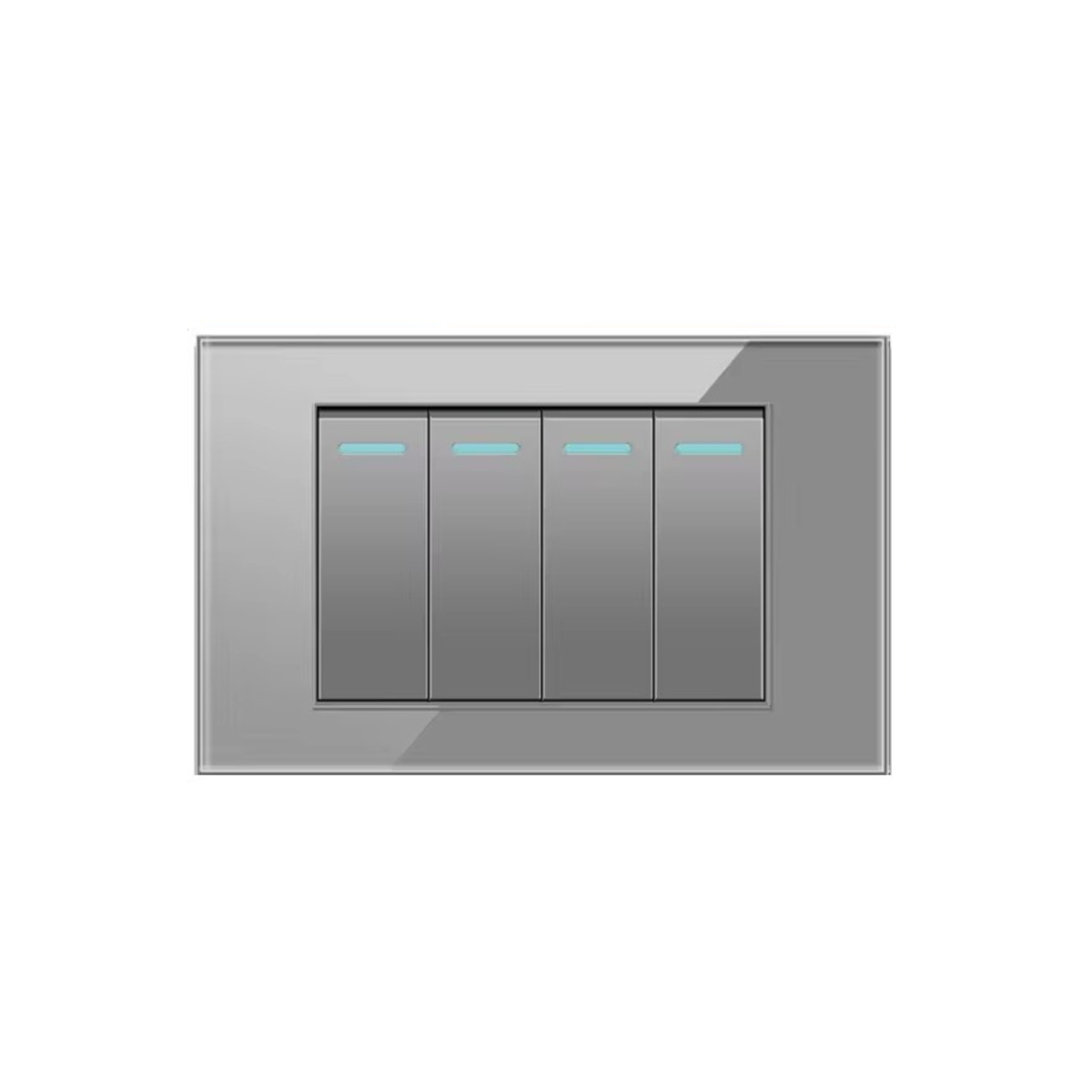 Interruptor 4 Teclas Acabamento Premium Vidro Temperado 4x2