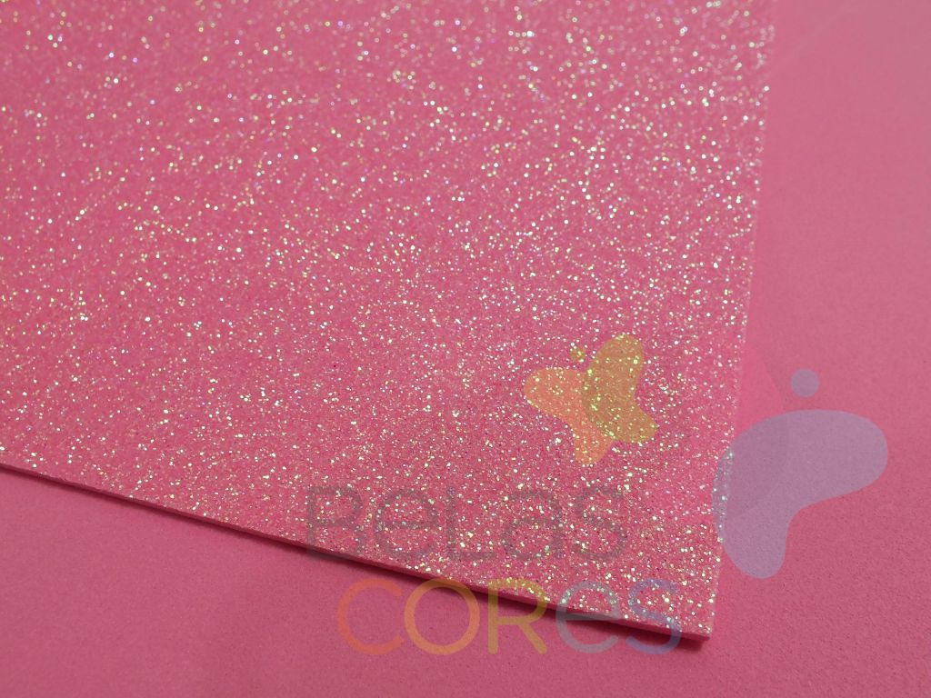 Folha De Eva 40x60cm Glitter Neon Rosa 5 Unidades Empório Das Lembrancinhas Belas Cores 9006