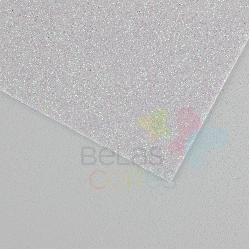 Folha De Eva 40x60cm Glitter Branco Neon 5 Unidades Empório Das Lembrancinhas Belas Cores 3976