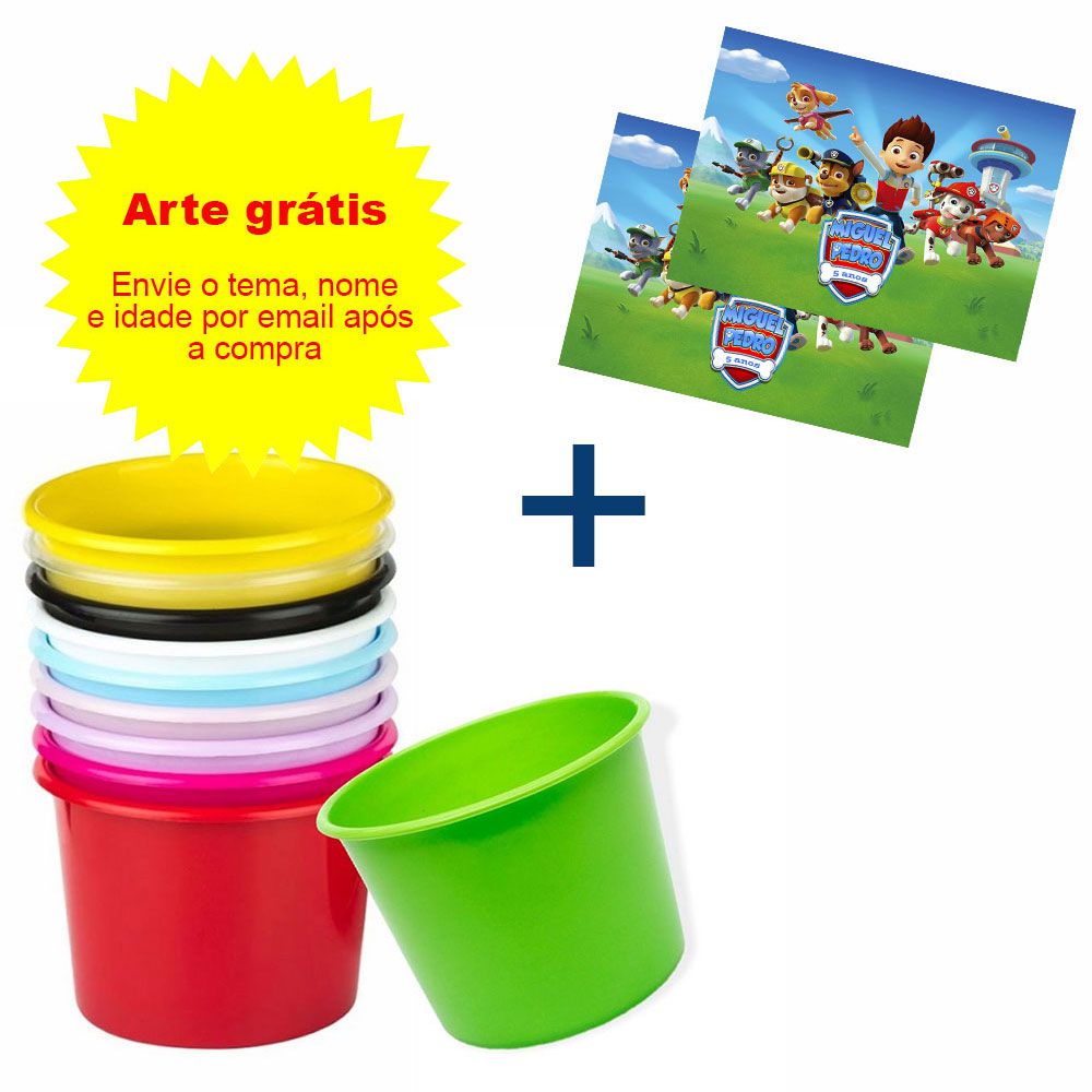 KIT COPOS PERSONALIZADOS QUALQUER TEMA, LOGO, DESENHO ENVIO RÁPIDO