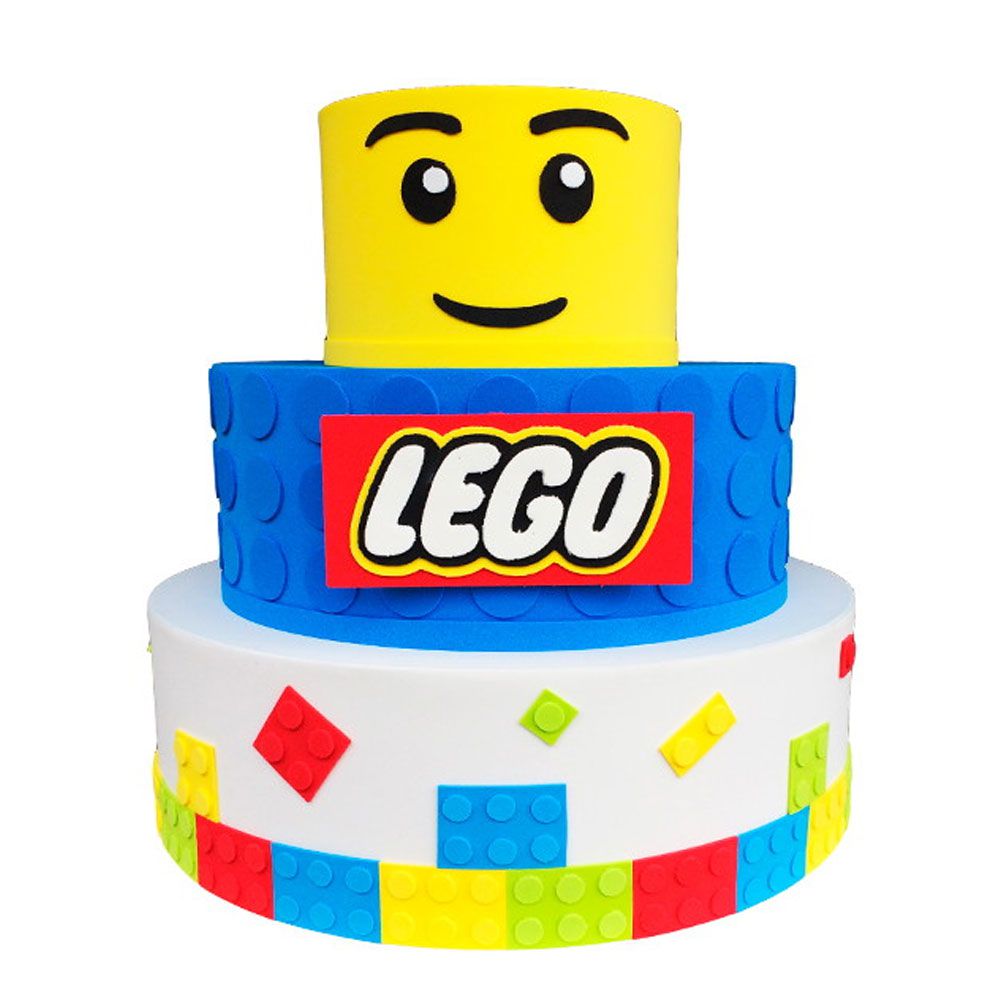 Bolo Fake Decorativo Lego - Empório das Lembrancinhas / Belas Cores