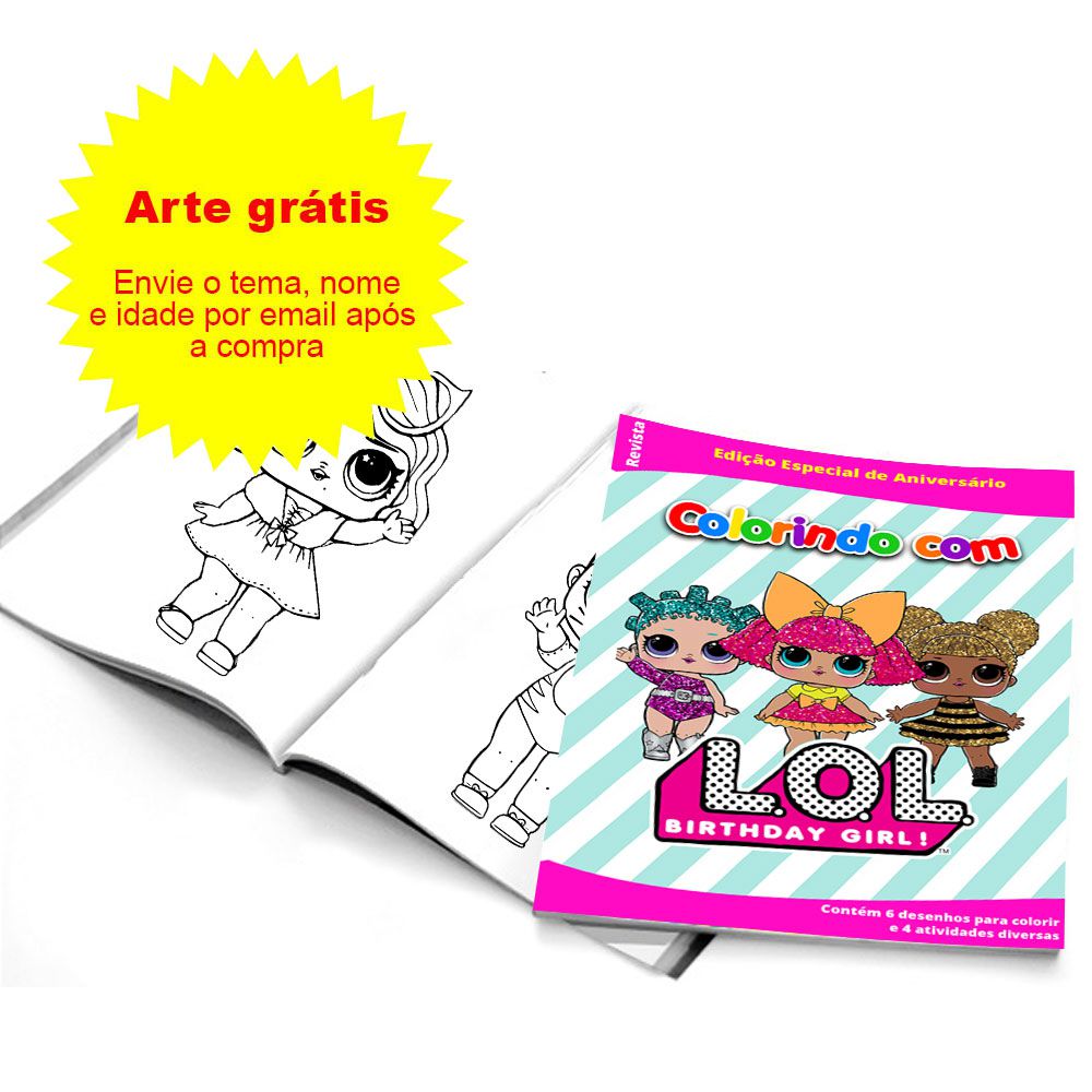Kit Para Colorir Lol Surprise + 20 Folhas, (Arte Digital)