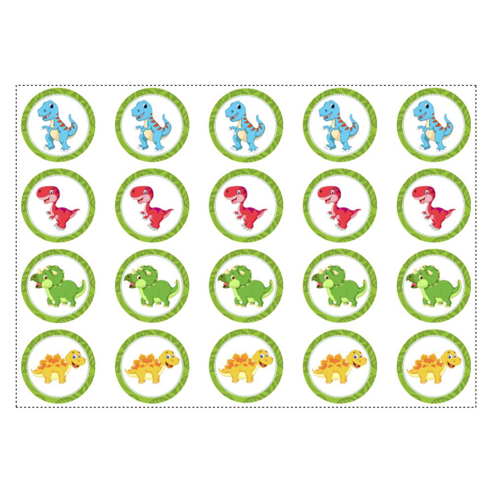 100 Apliques Dinossauro Baby Tubete Enfeites Toppers Tags