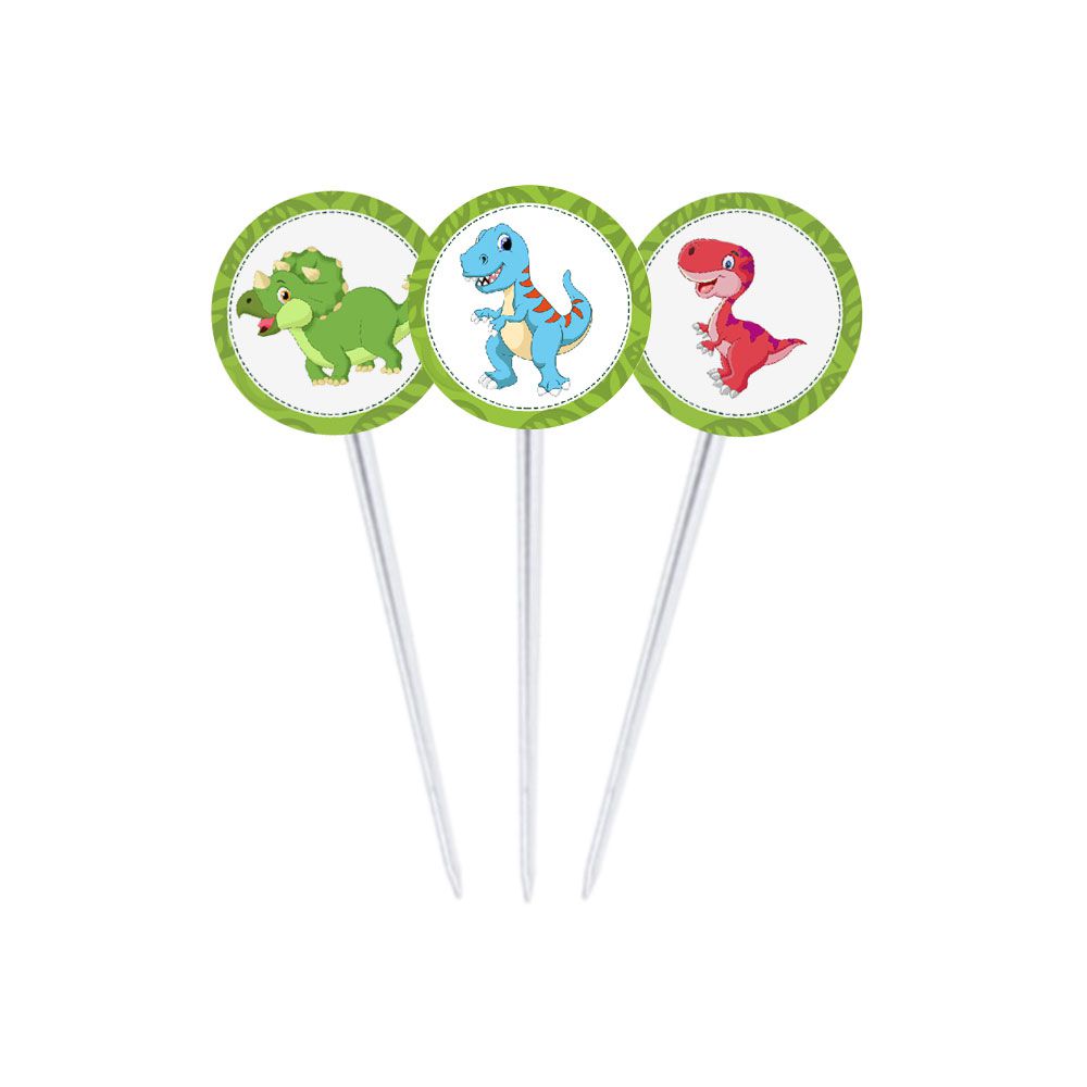 100 Apliques Dinossauro Baby Tubete Enfeites Toppers Tags