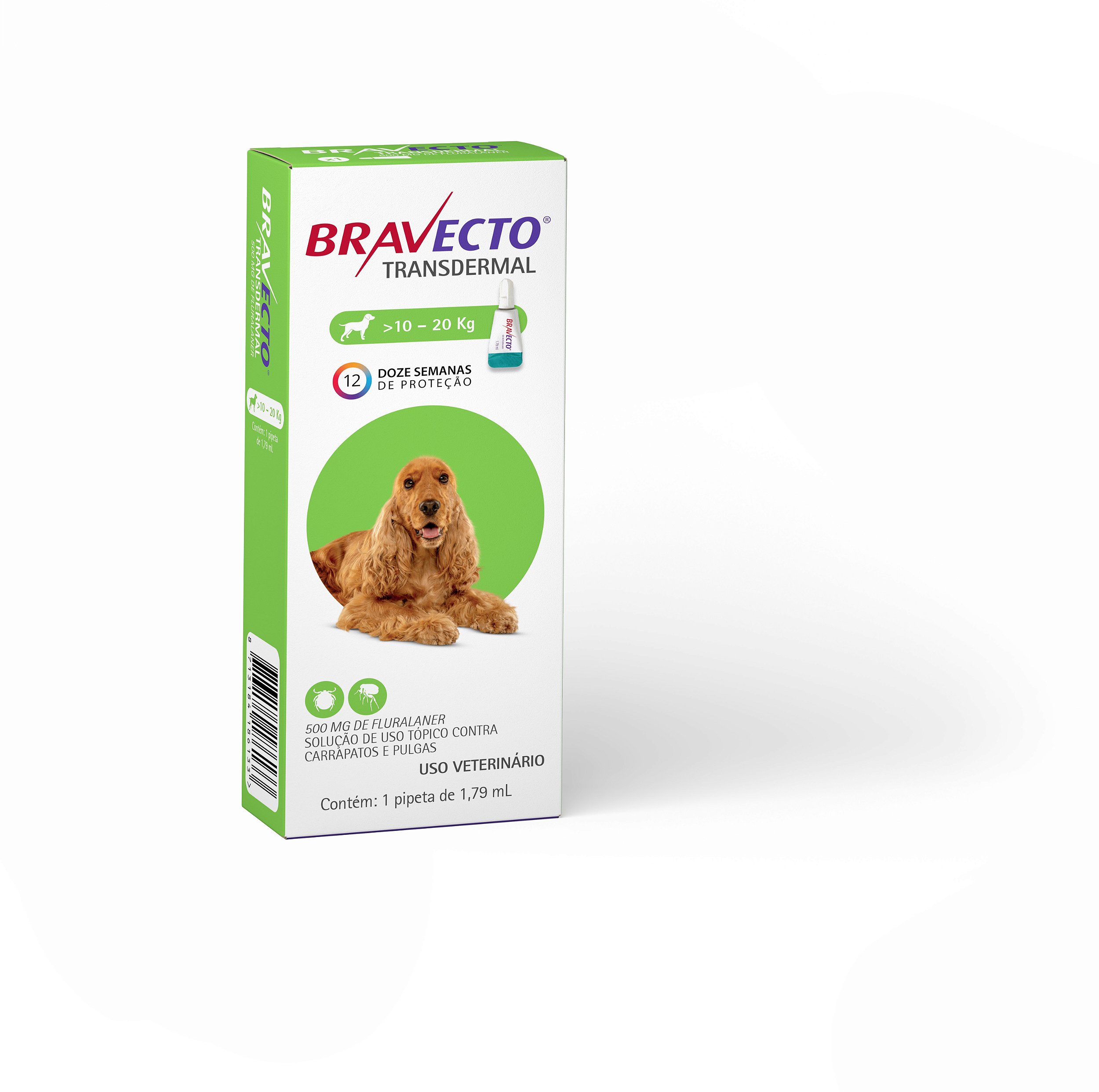Bravecto Transdermal Antipulgas e Carrapatos MSD Para Cães 40 a