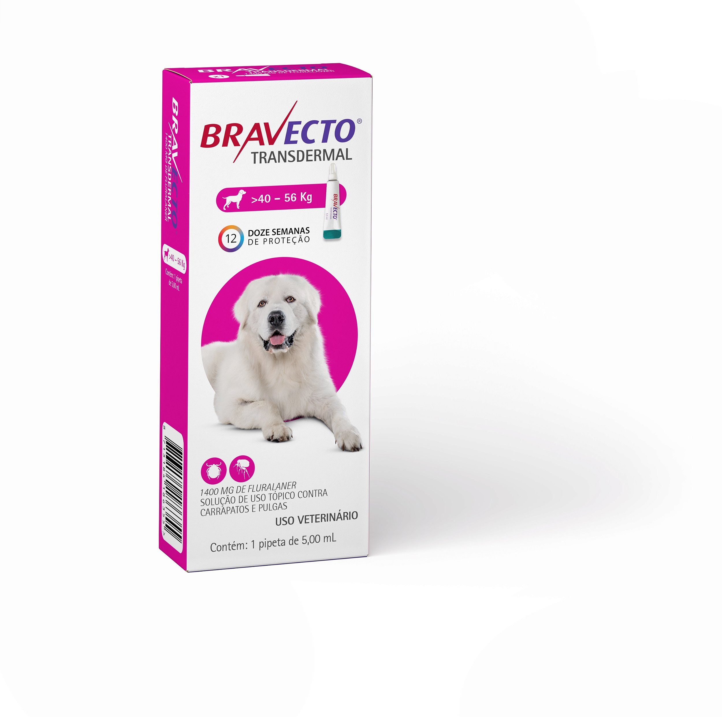 Bravecto Antipulgas e Carrapatos Transdermal MSD para Cães 10 a 20kg