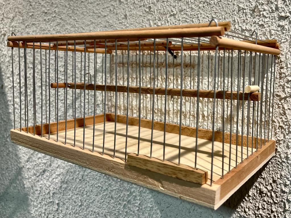 Alçapão Grande Malha Fina Em Madeira Para Pássaros - Avicultura Santa Rosa