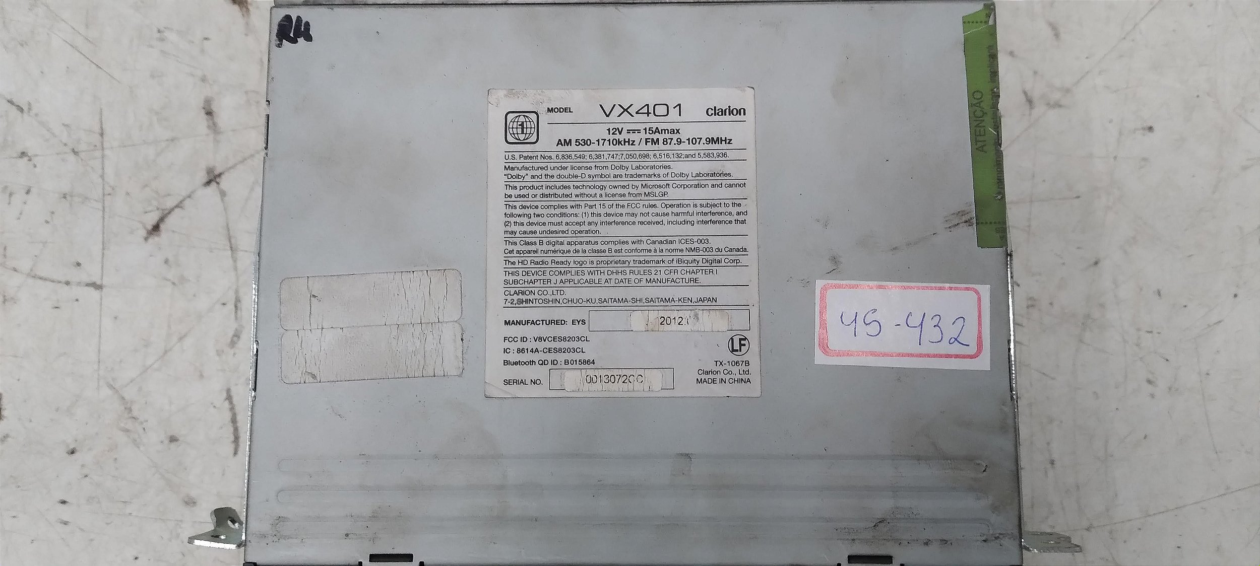 APARELHO DVD 2 DIN CLARION VX401 PAJERO TR4 2.0 2015 Mega EcoPeças