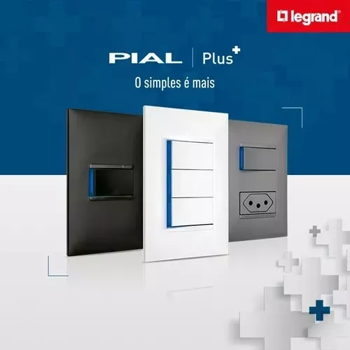 Pial Plus Branco Conjunto 4X2 Interruptor Simples Tomada 20A Branco 615073BC Pial Plus+ ...