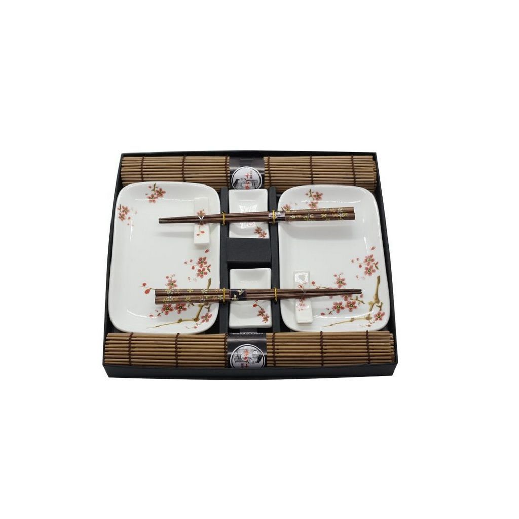 Jogo Mesa Comida Japonesa Sushi Porcelana Branca Completo 4p