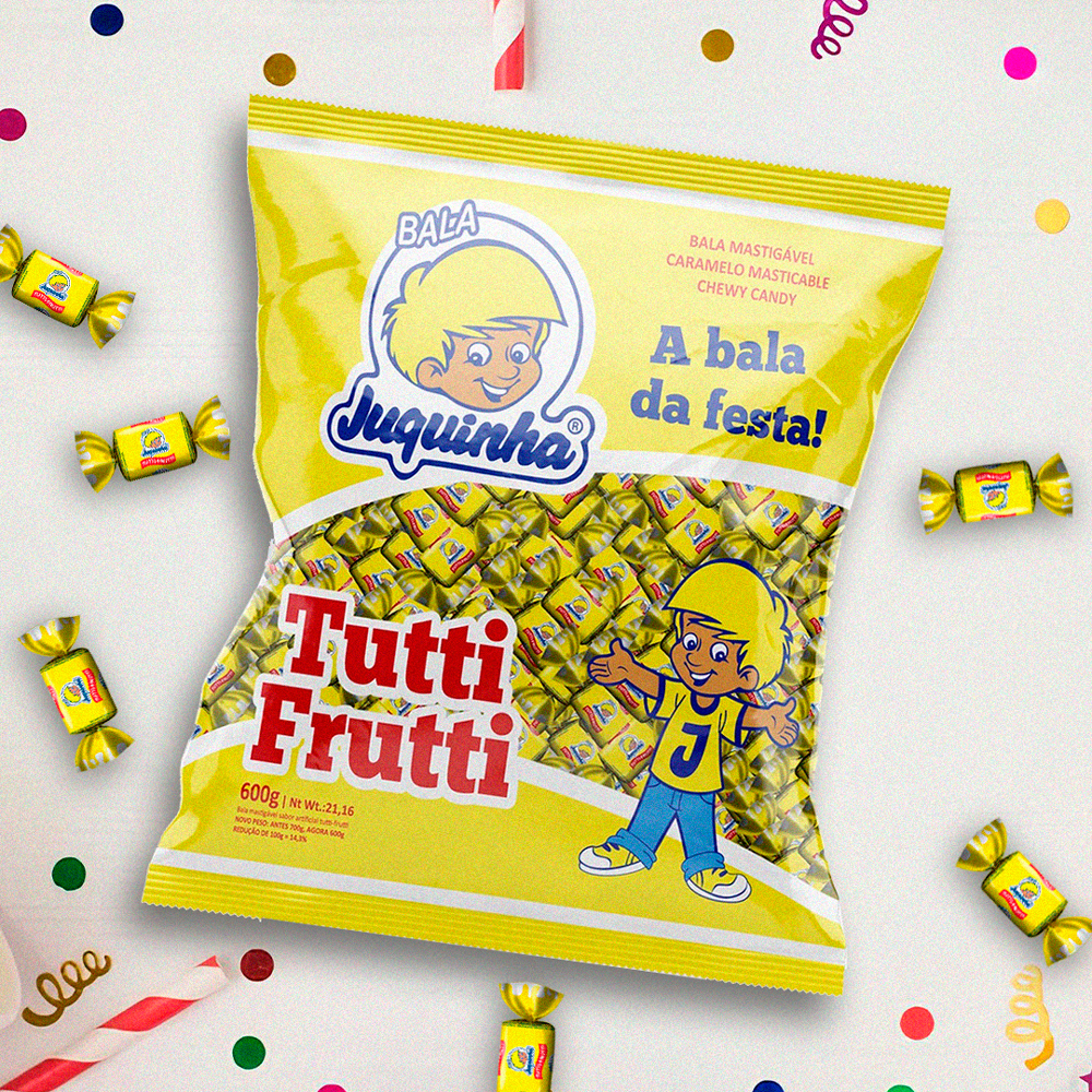 Bala Juquinha 500g Tutti Frutti - Distribuidora Galacto Doces