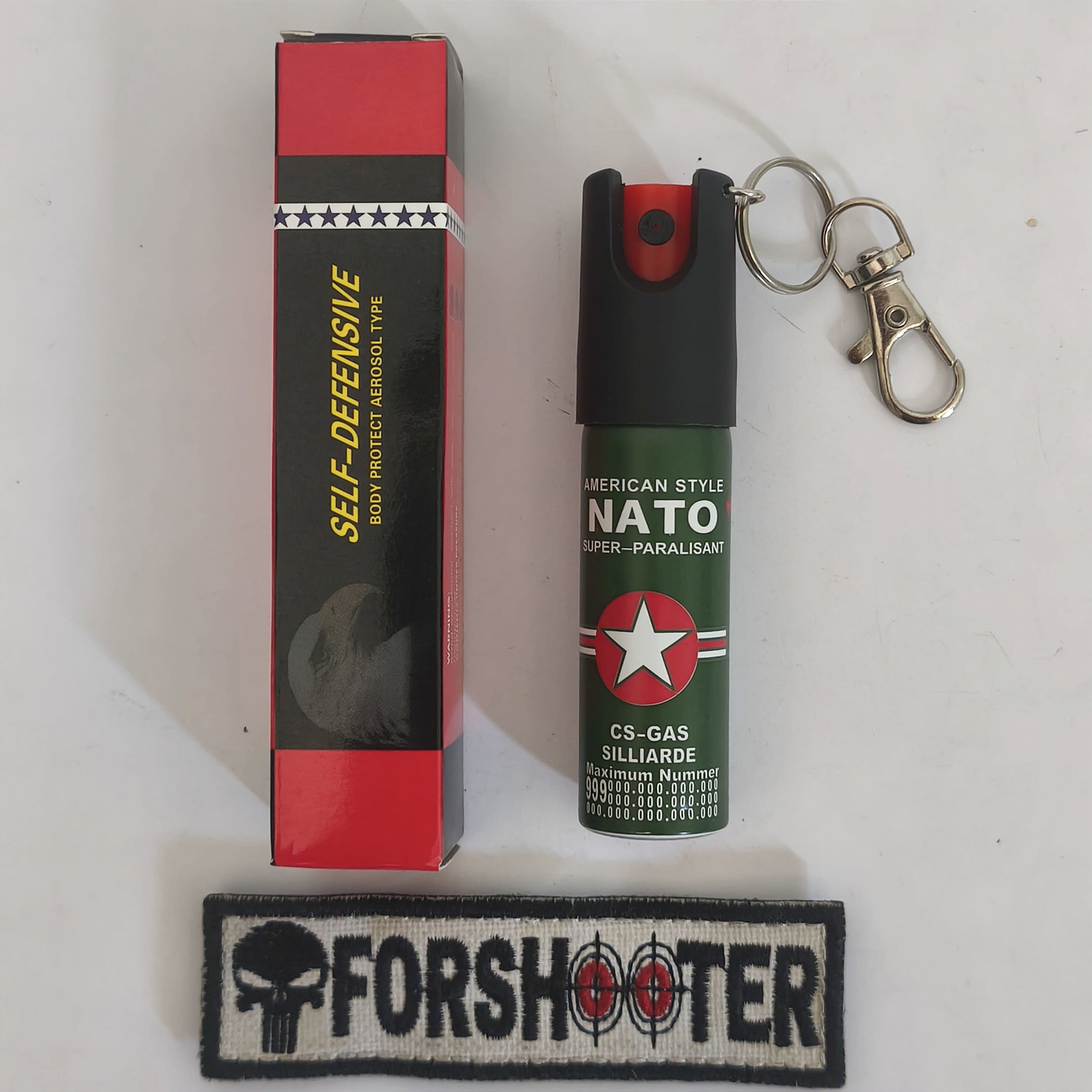 Chaveiro Mini Spray de Defesa AMERICAN NATO CS-GAS 20ml - FORSHOOTER ...