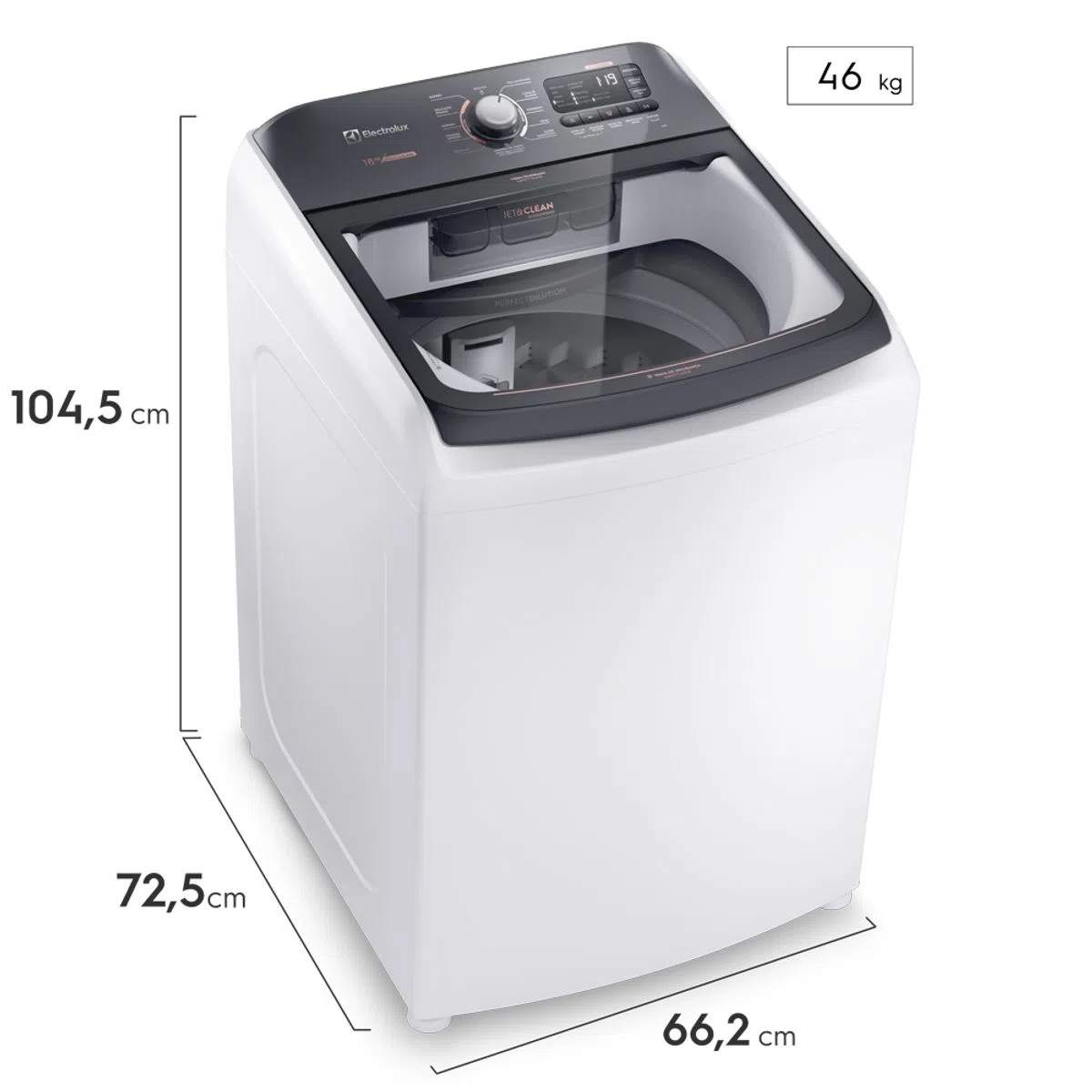 Máquina de Lavar 18kg Electrolux Premium Care cm Cesto Inox, Time