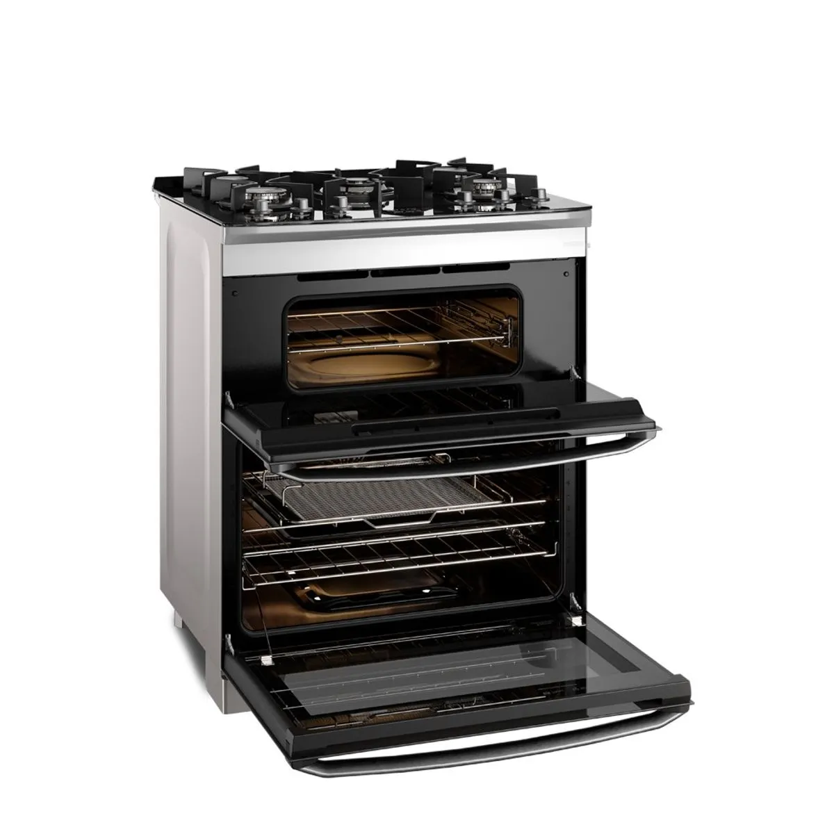 Fogão 5 bocas Electrolux Cinza Expert Função Air Fryer, 2 Fornos