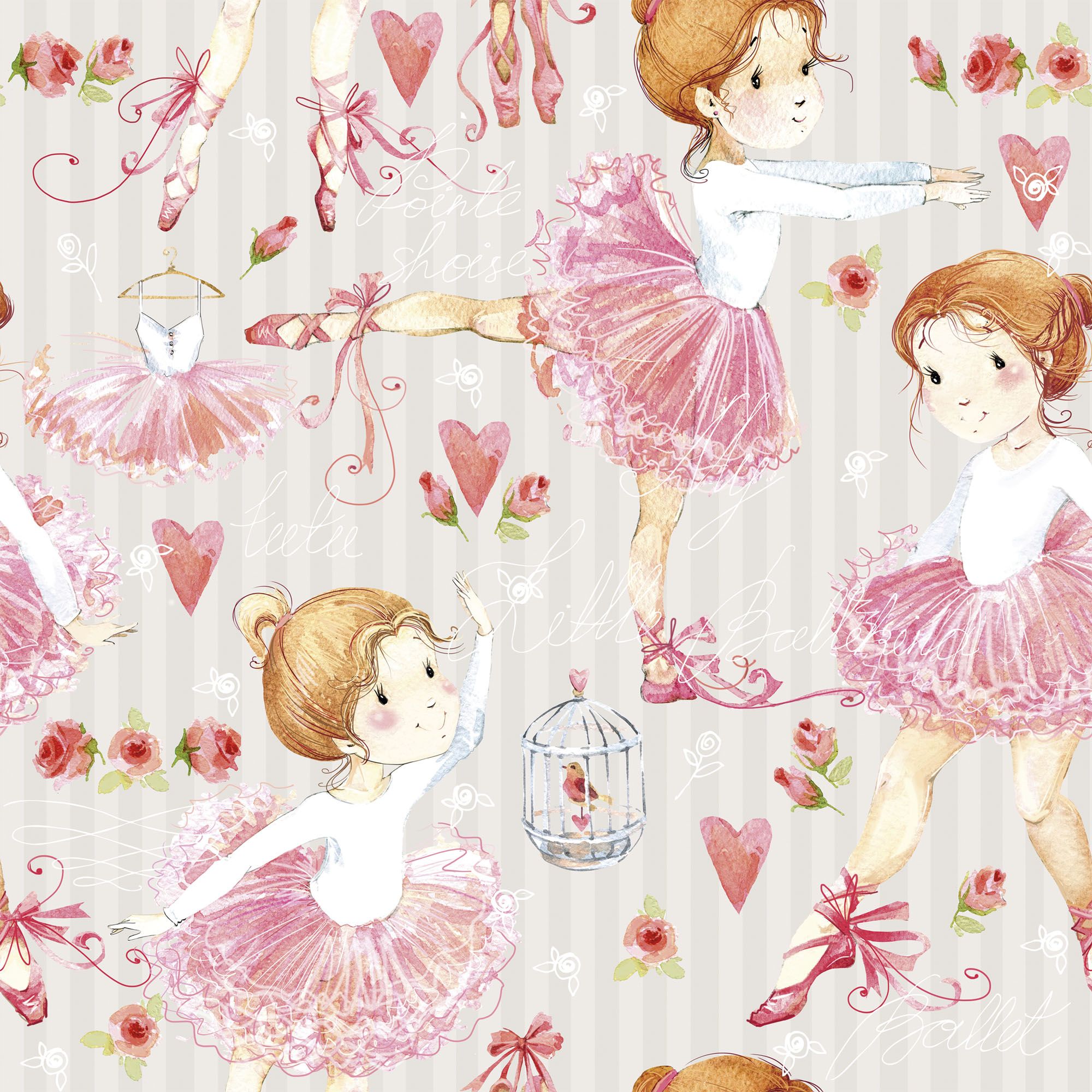 Sticker murale bambina ballerina con nome