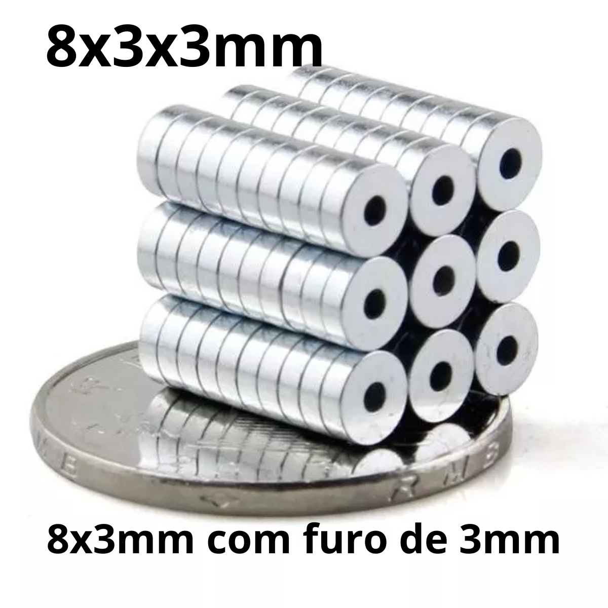 Ímã de Ferrite Ø10 x 3 mm anisotrópico - 100 pçs