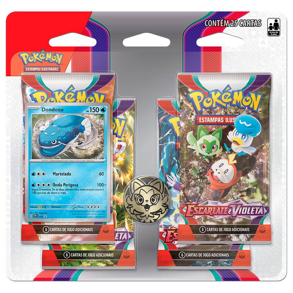 Box Pokémon Coleção Paldea Koraidon Ex 40 Cartas Sprigatito - Verde