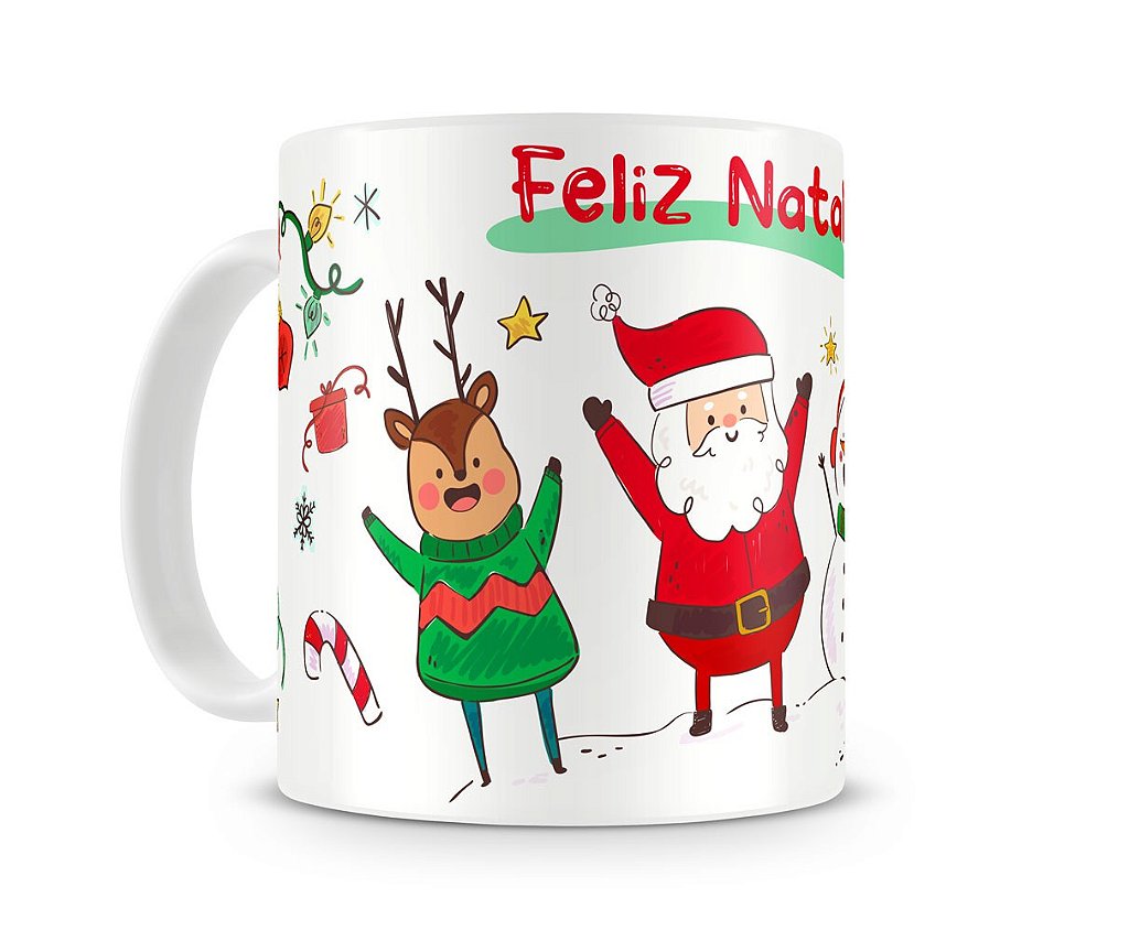 Caneca Feliz Natal Desenho - Starnerd loja geek de decoração e presentes  criativos.