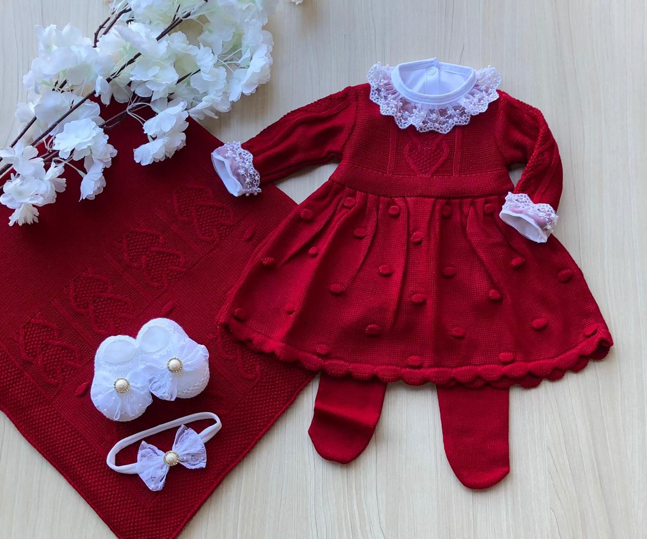 Saída de Maternidade Menina Vestido Londres Tricot 6 Peças Completa -  Dinhos Baby - Saídas de Maternidade e Conjuntos para Bebês