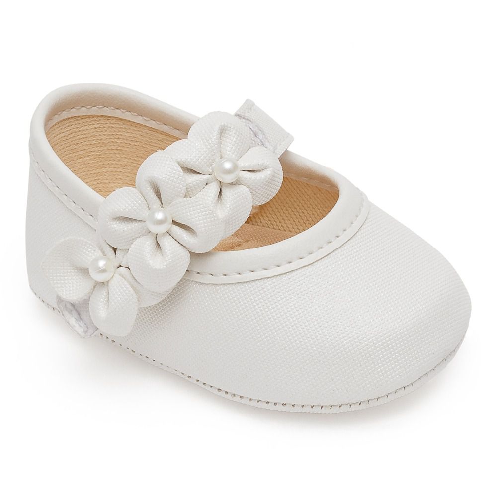 SAPATINHO FLORZINHAS PIMPOLHO FASE 01 BRANCO UniDuniT