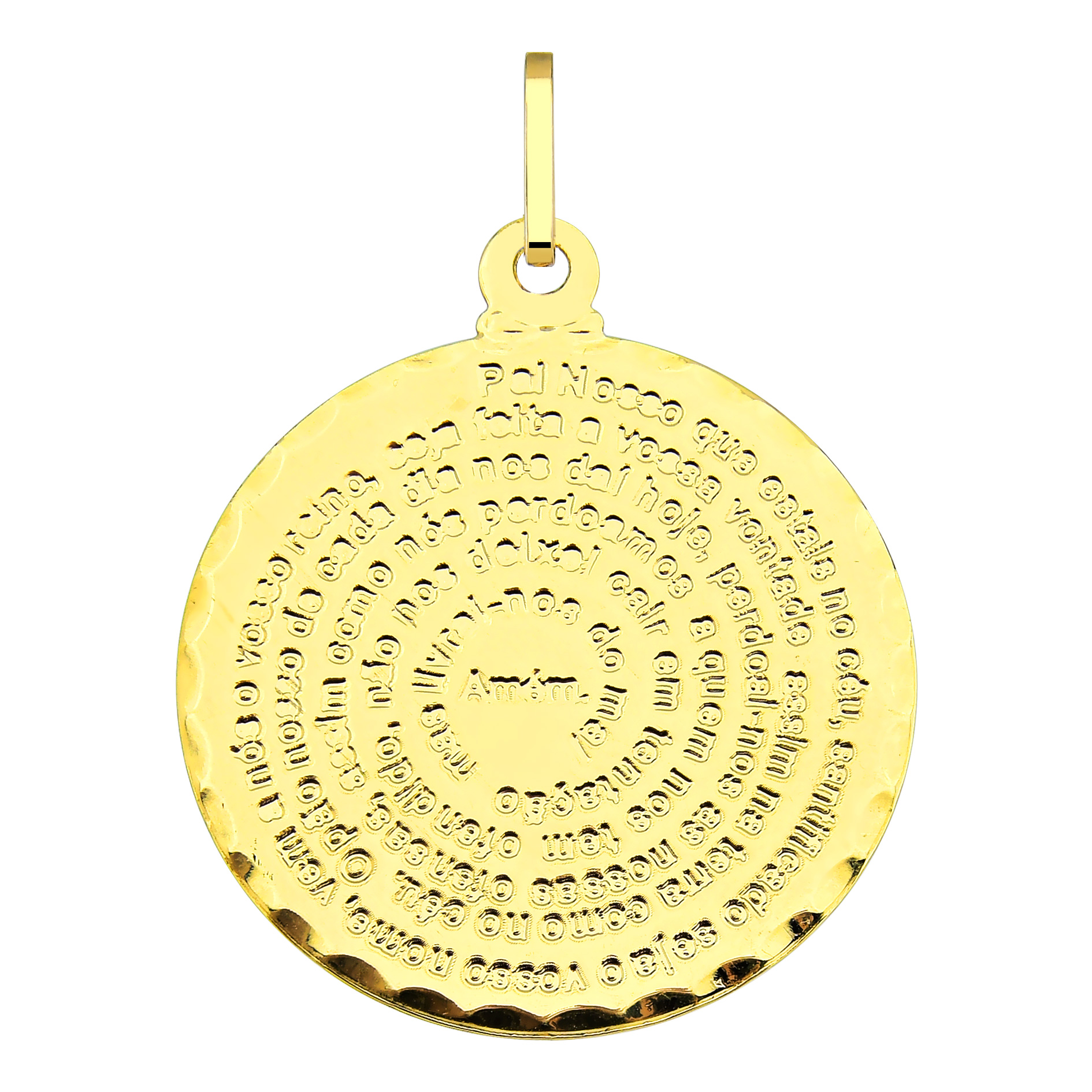 Pingente de ouro medalha de Pai Nosso tamanho grande | Aqua Joias - Aqua  Joias | Elegância em Ouro 18k e Prata 925