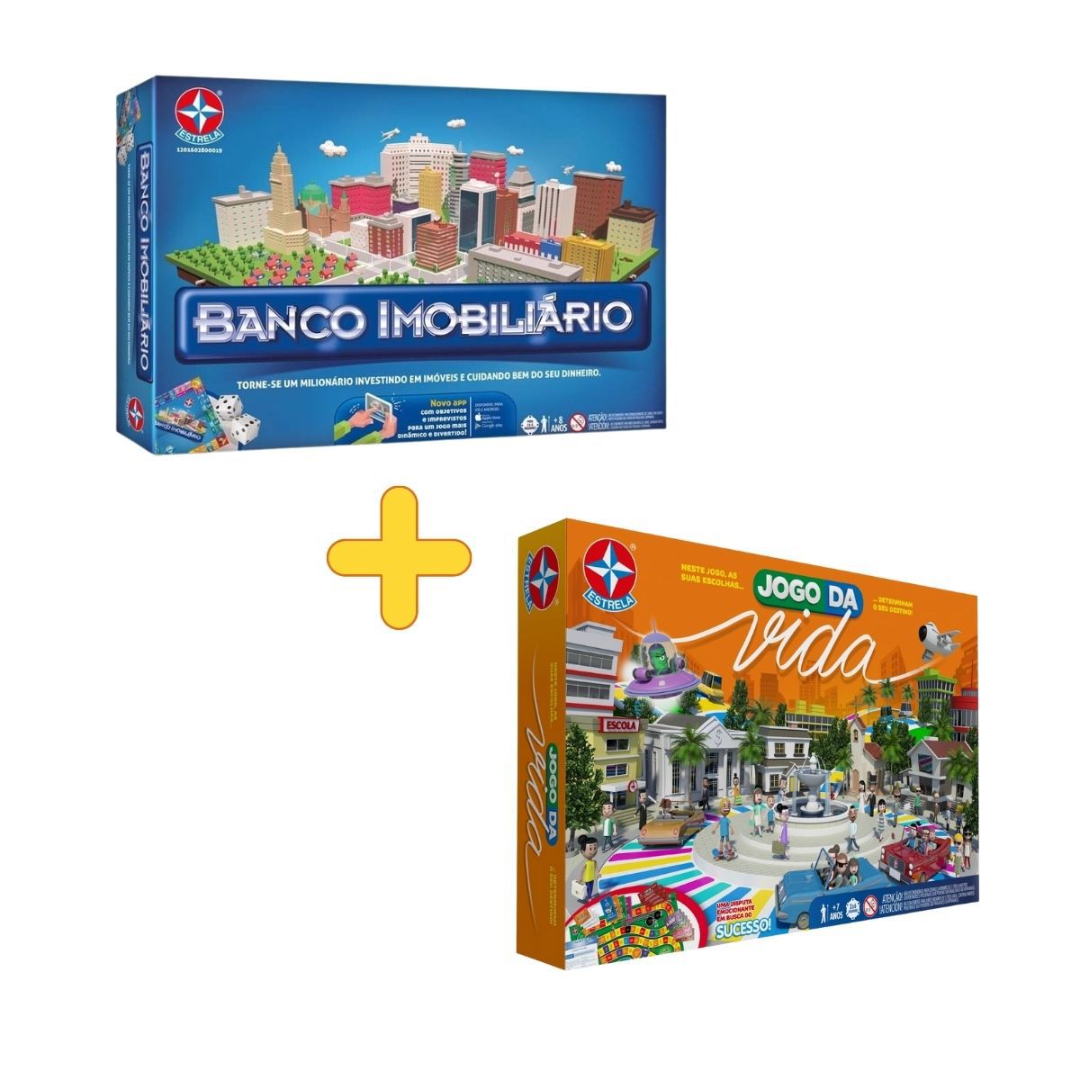 Kit jogo tabuleiro banco imobiliário + jogo da vida estrela - T-Gift Store