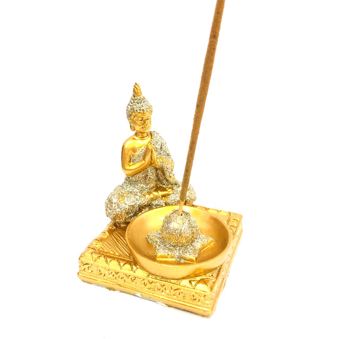 Incensário Resina Vareta Buda Flor Lotus Quadrado Brilho imagem 2