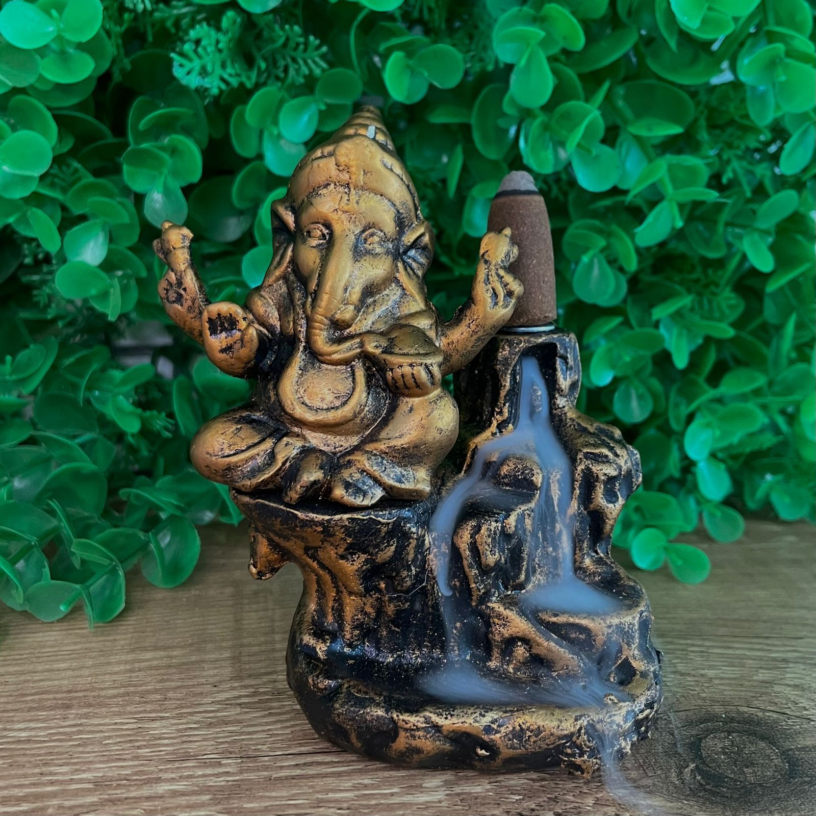 Incensário Cascata Dourado - Ganesha imagem 2