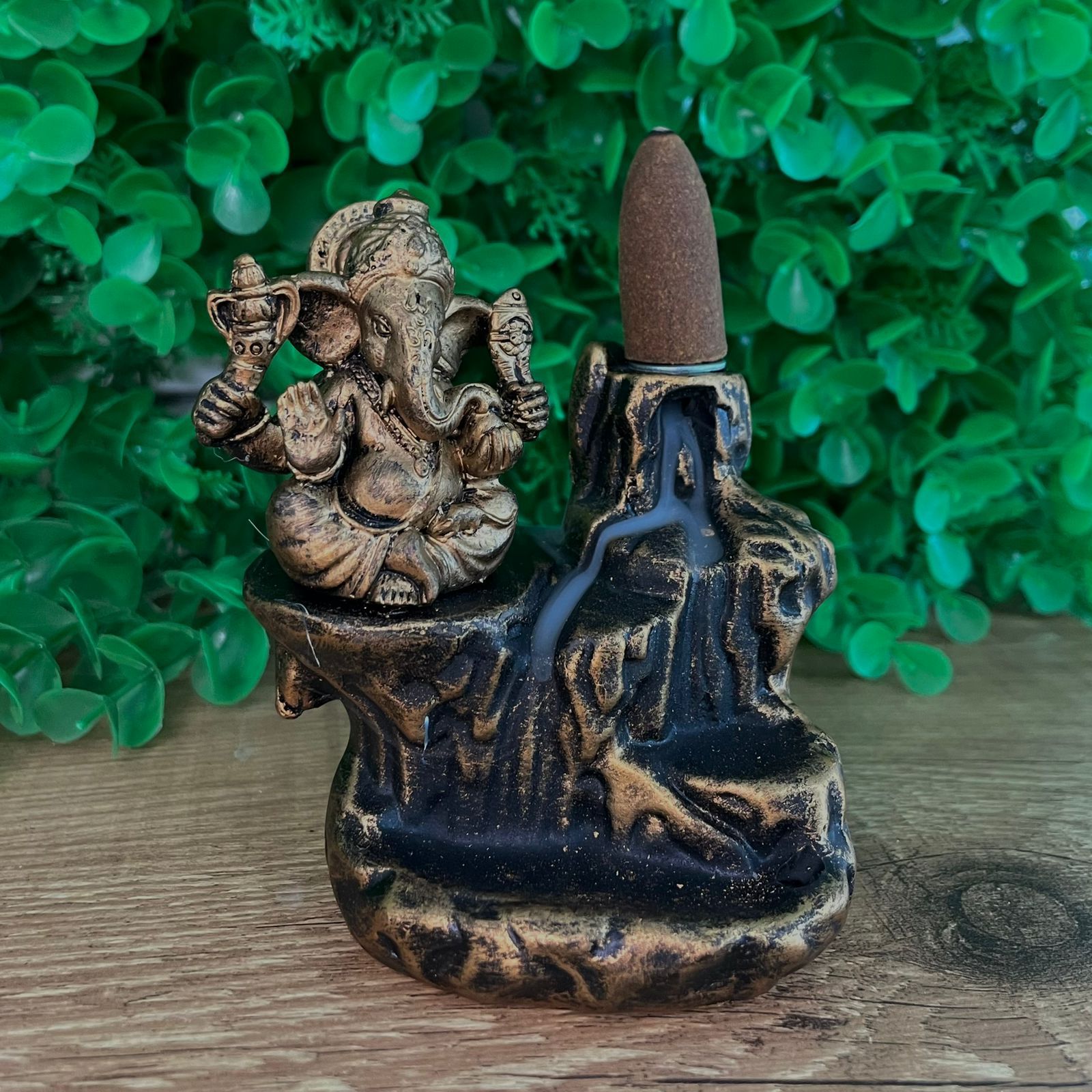 Incensário Cascata Dourado - Ganesha Pequeno imagem 2